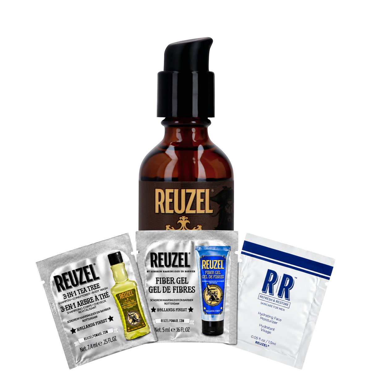 REUZEL BEARD SERUM CLEAN & FRESH Serum wzmacniające do wąsów i brody 50 g + 3 saszetki