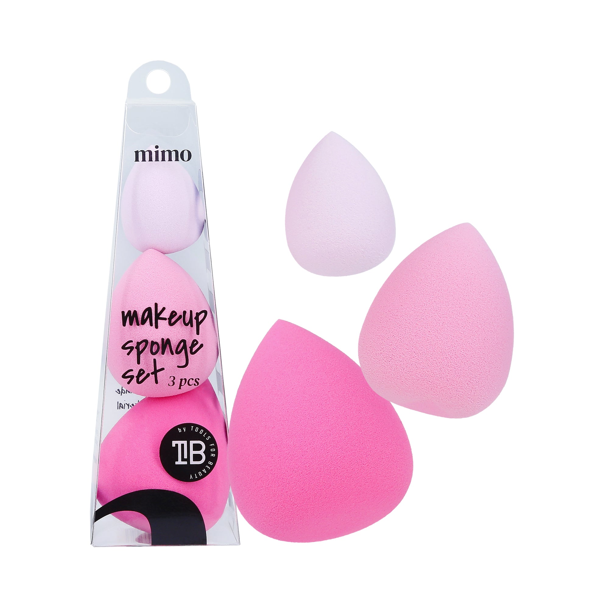 MIMO Set Spugne Makeup, 3 pz, Vari Colori del Rosa