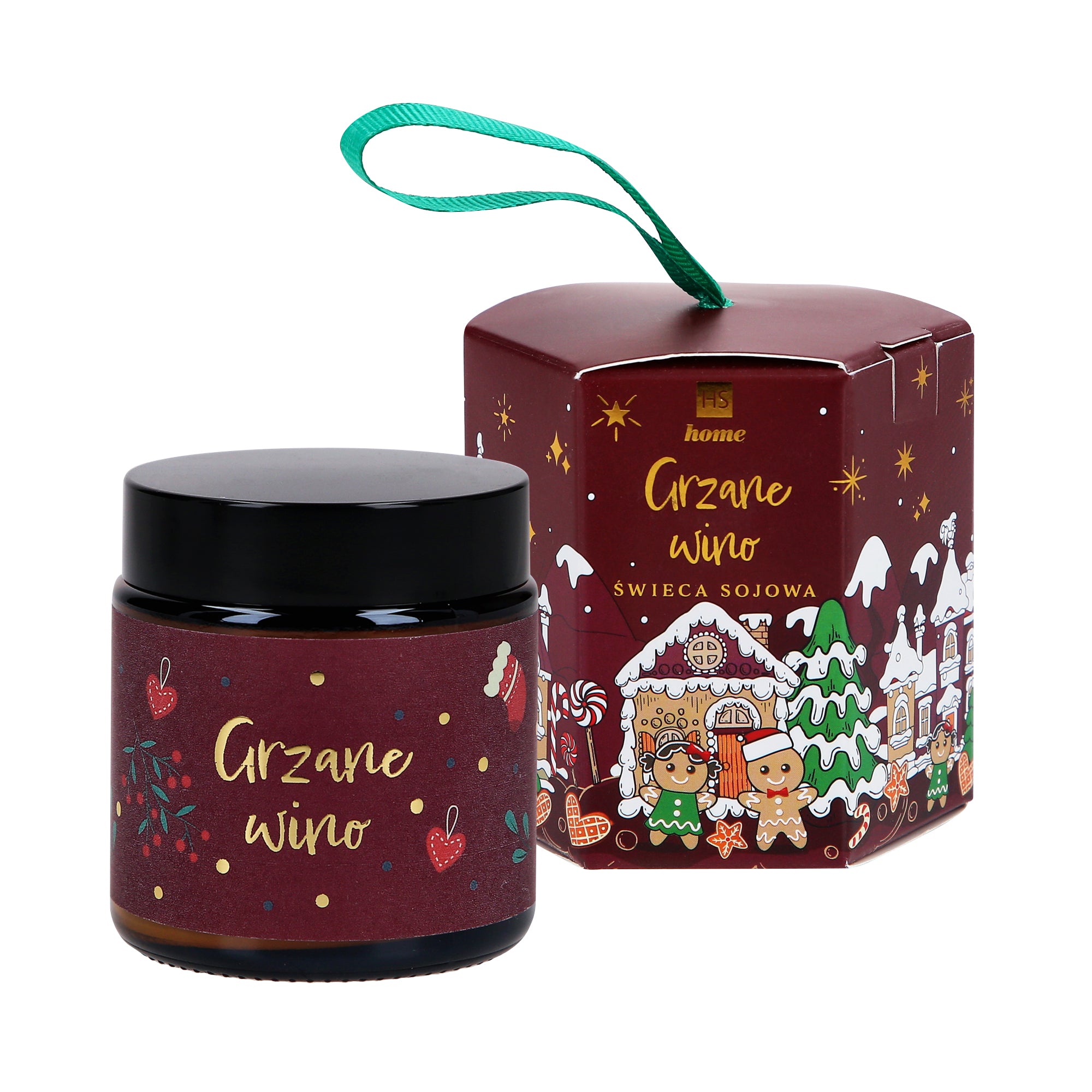 HISKIN HOME Candela di soia natalizia, Vin brulé 100g