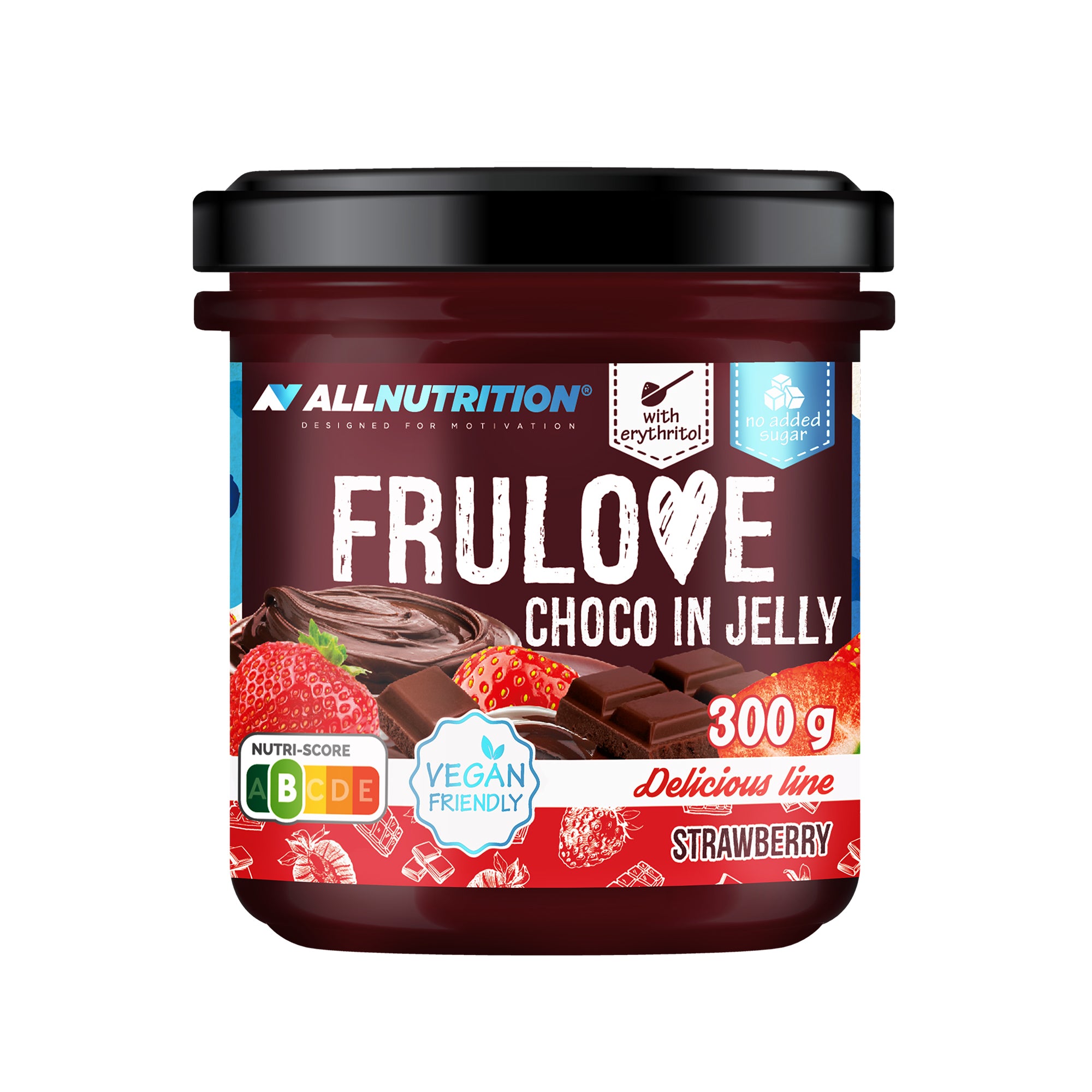ALLNUTRITION FRULOVE CHOCO IN JELLY Truskawka w czekoladzie, w żelu 300 g