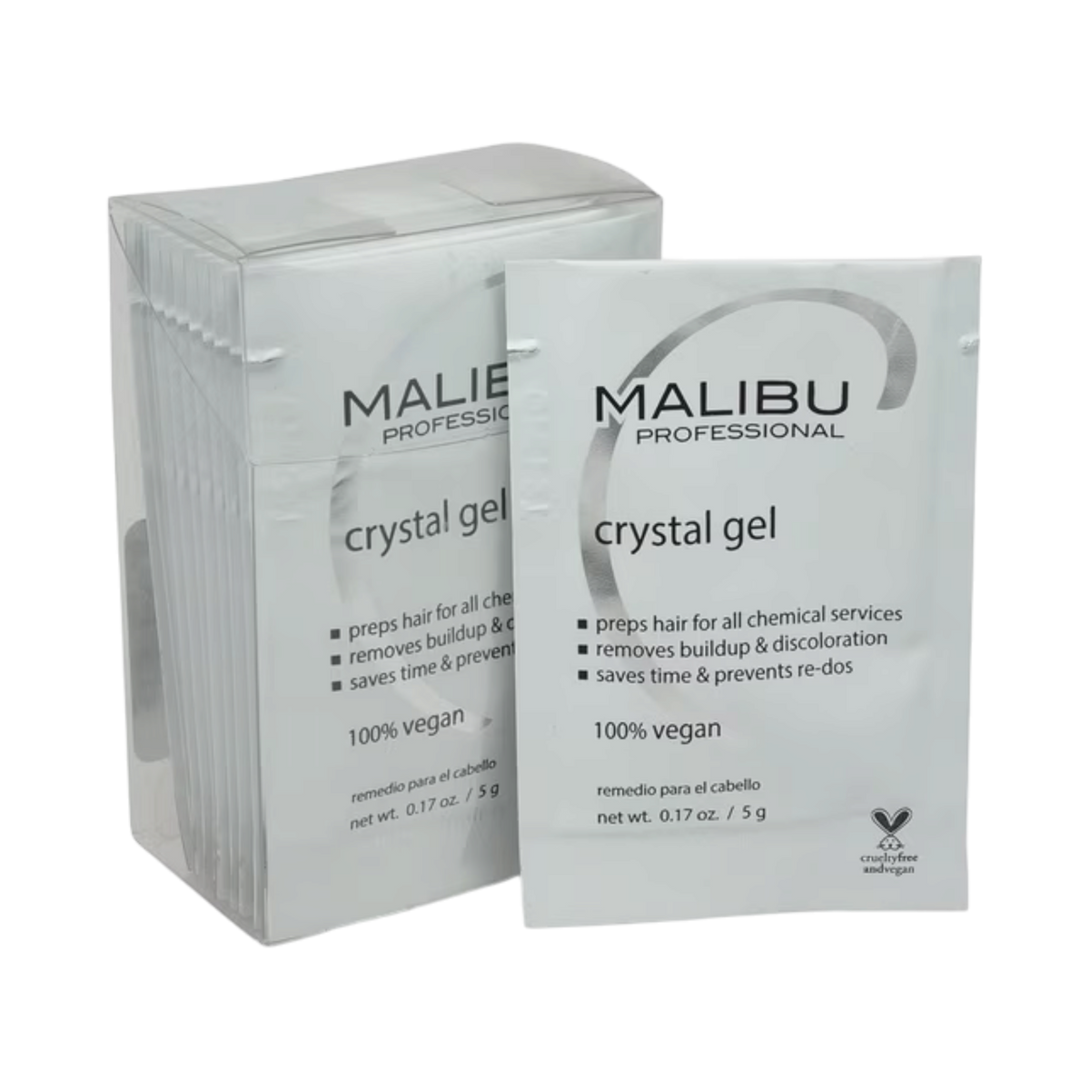 MALIBU C CRYSTAL GEL X12 Trattamento professionale per la detersione dei capelli dai depositi minerali, 12 x 5 g