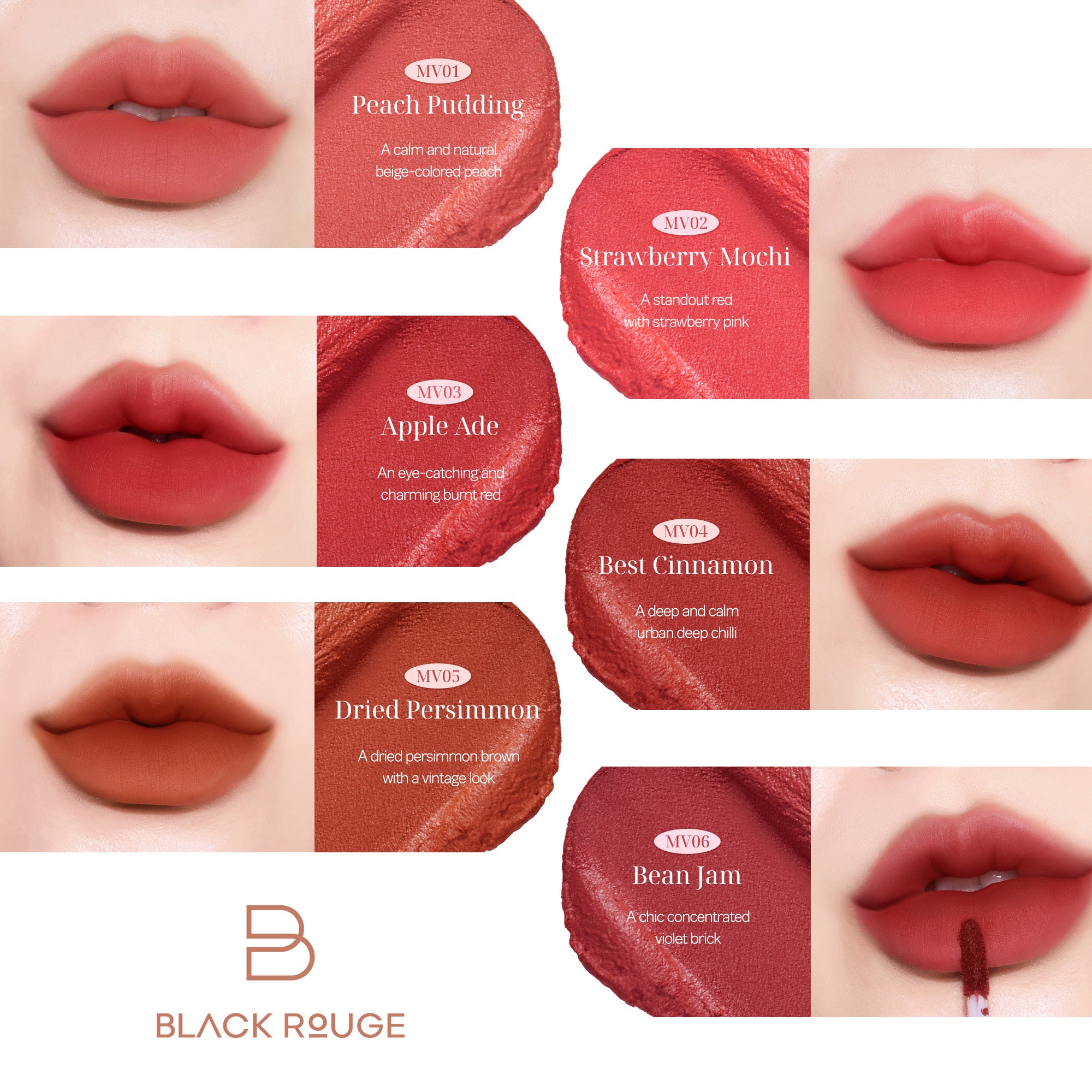 BLACK ROUGE MUDDISH CUSHION VELVET Aksamitny matowy tint do ust 4 g