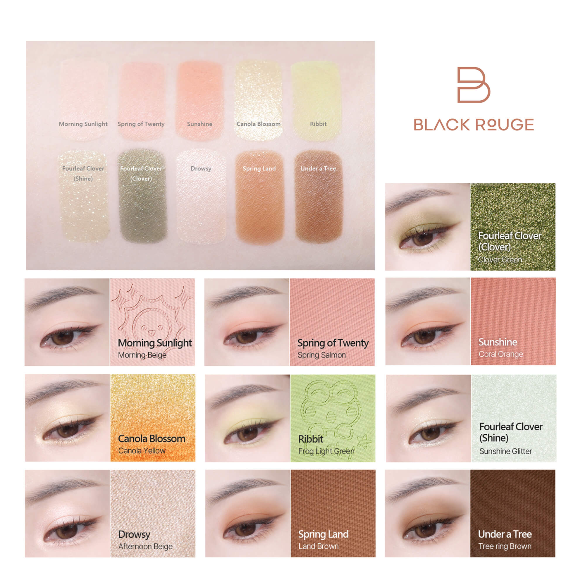 BLACK ROUGE COLORDATION MOOD PALETTE Professionelle Lidschattenpalette Spring Sunshine 8g #2