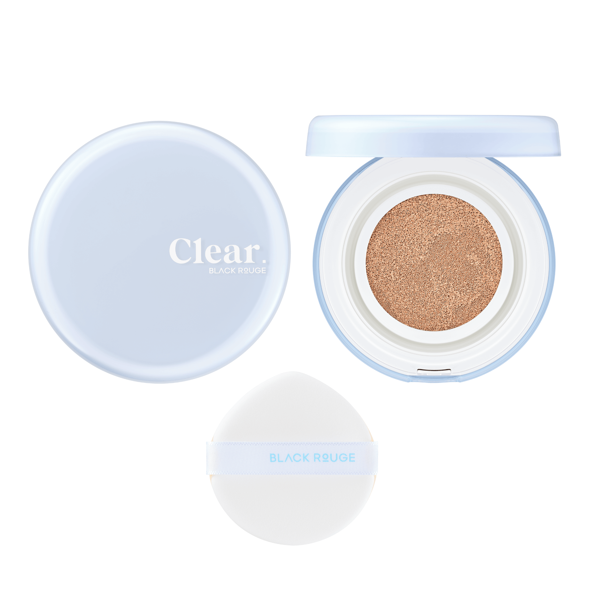 BLACK ROUGE Fondotinta vegano Thin Layer Clear Cushion con effetto luminoso e coprenza leggera, SPF 50+ PA++++ 14 g #2
