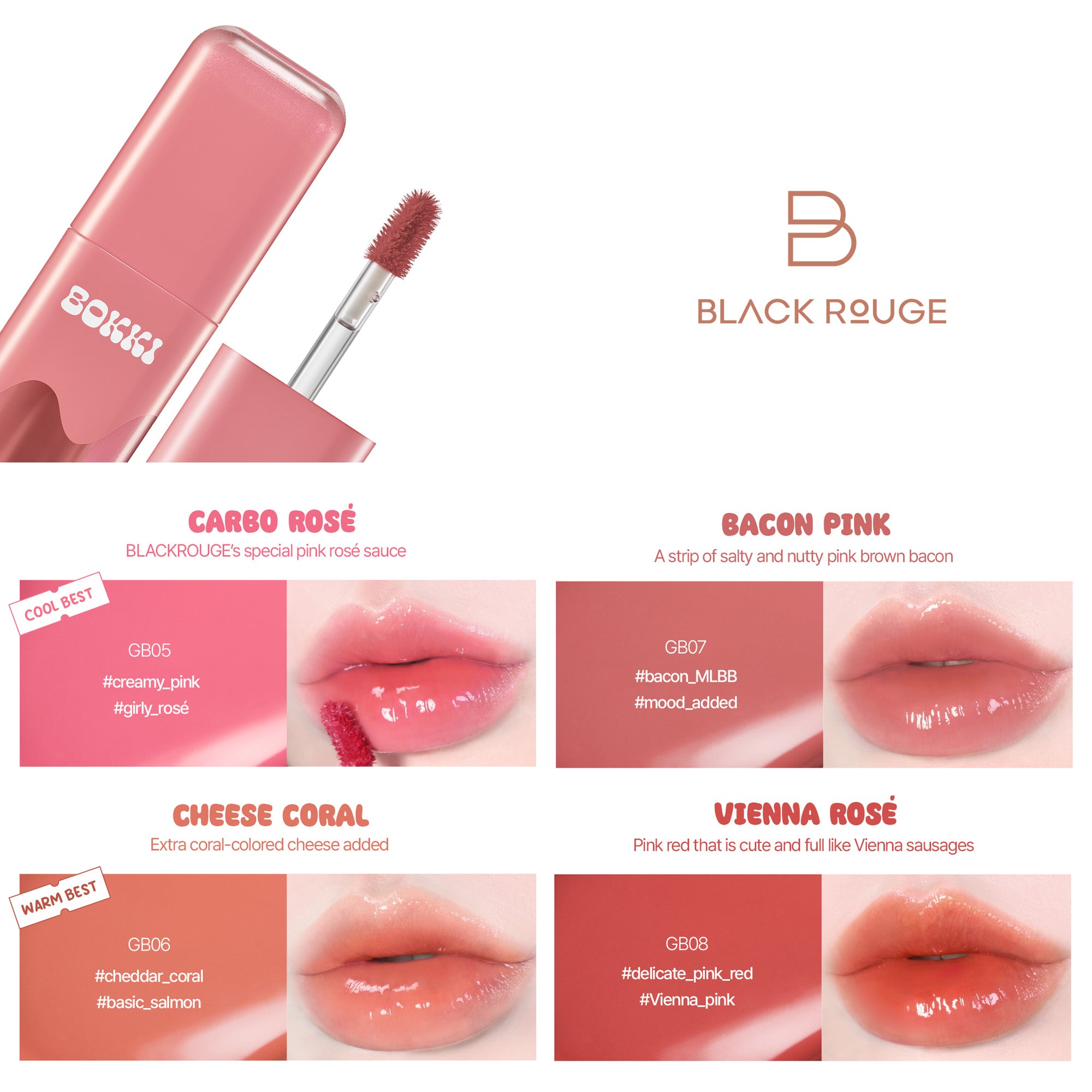 BLACK ROUGE GLOW BOKKI TINT Teinte à lèvres brillante 4,85 g #2