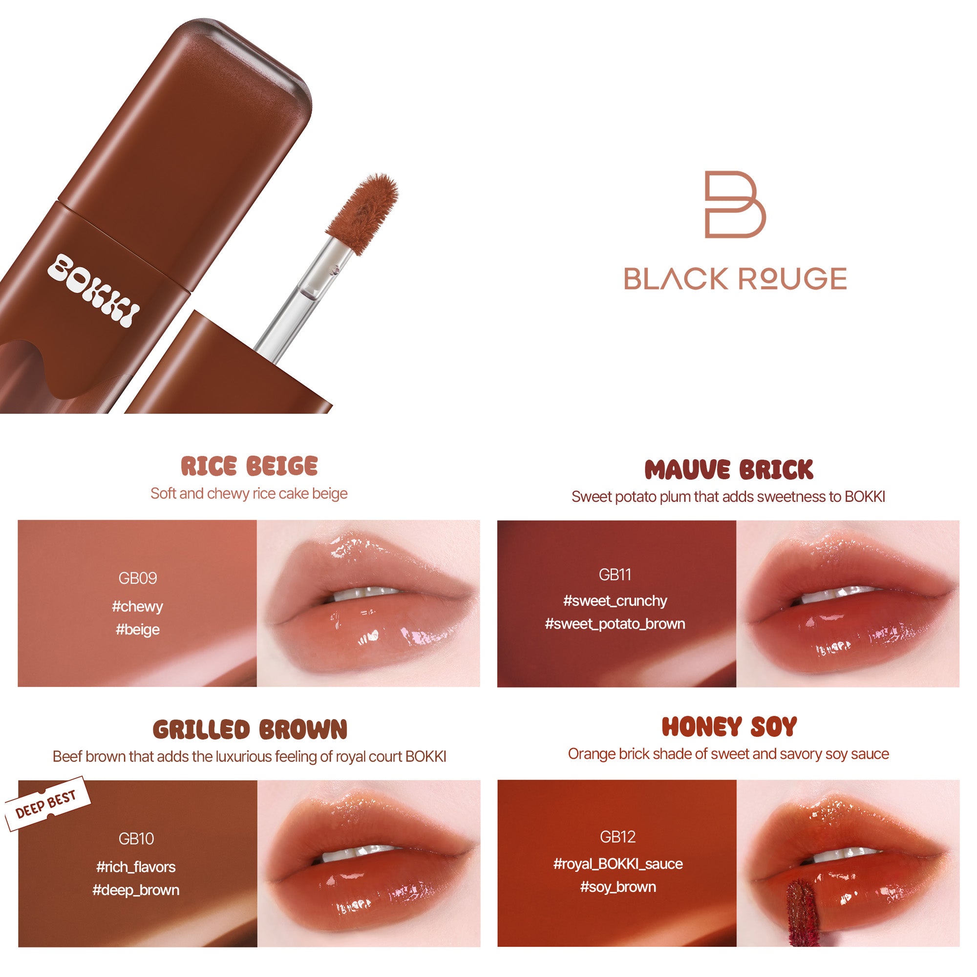 BLACK ROUGE GLOW BOKKI TINT Teinte à lèvres brillante 4,85 g #3