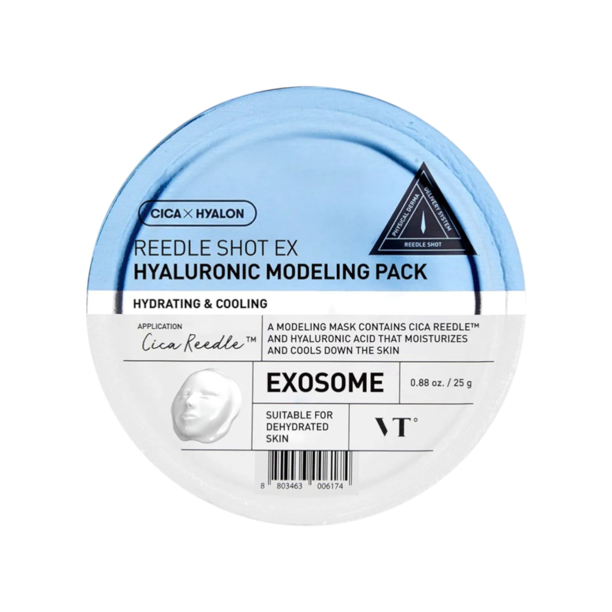 VT COSMETICS REEDLE SHOT EX HYALURONIC Maschera viso modellante con effetto idratante 25 g