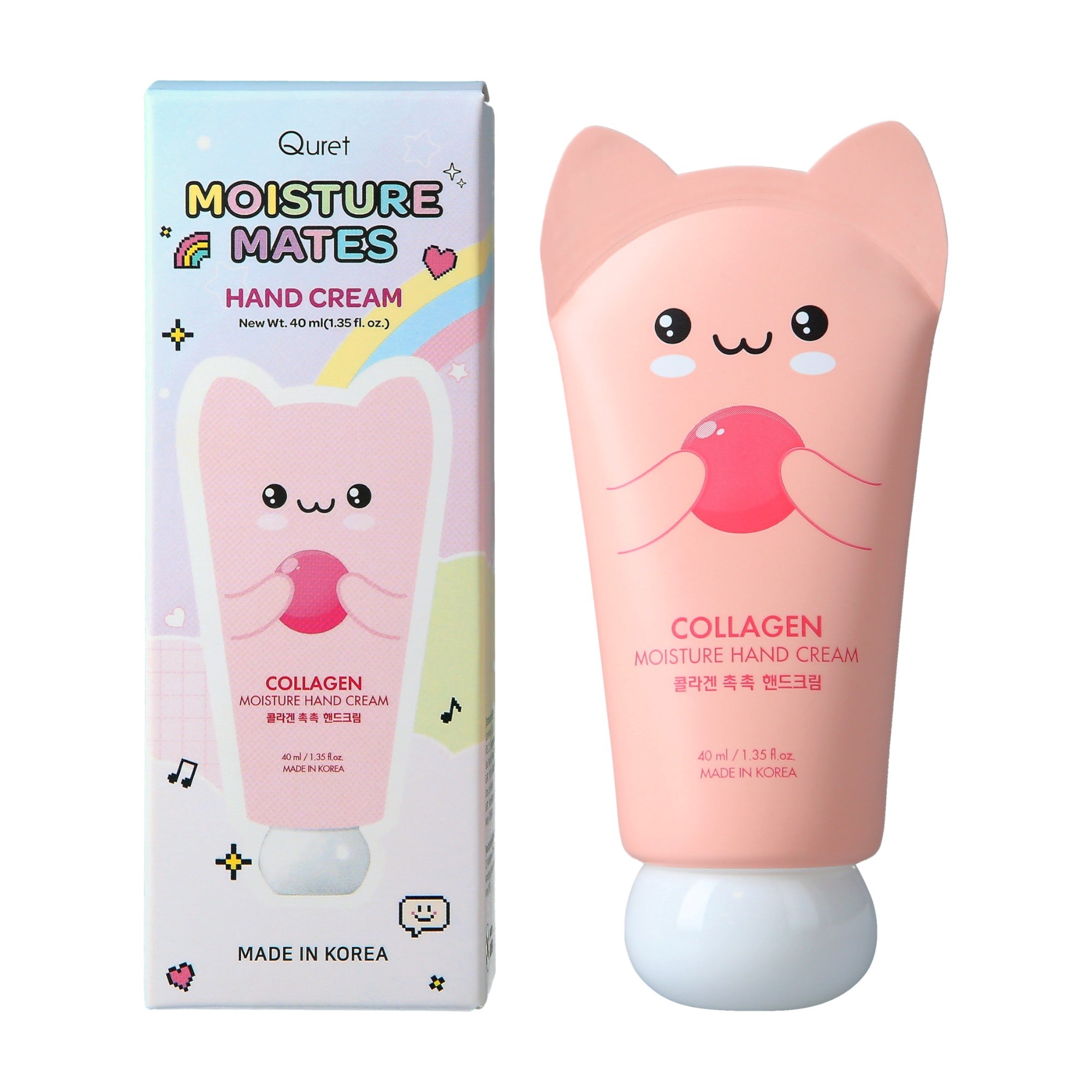 QURET Feuchtigkeitsspendende Handcreme mit Hyaluronsäure und Kollagen, Erdbeere 40 ml