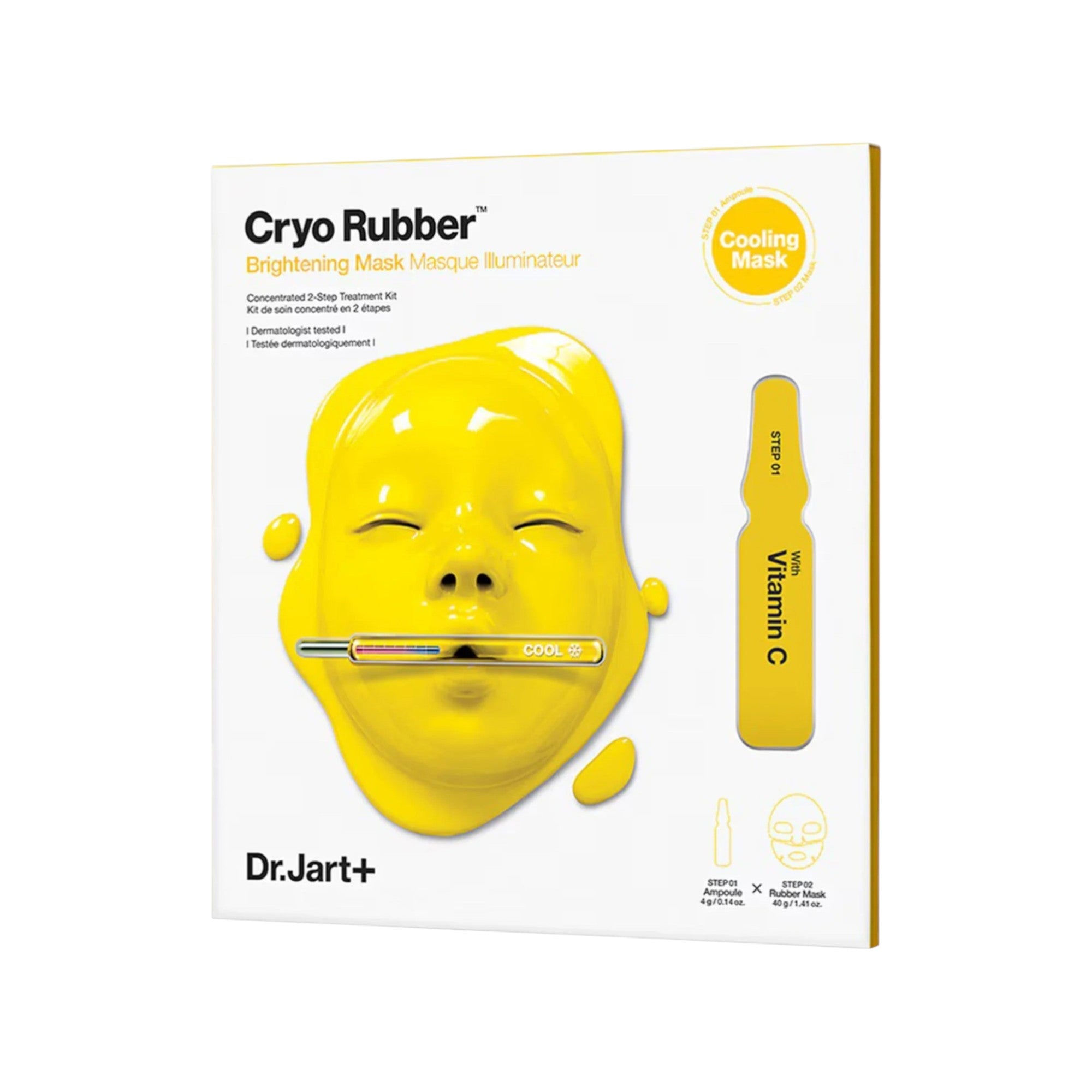 DR. JART+ CRYO RUBBER™ BRIGHTENING VITAMIN C Maschera intensiva in idrogel con effetto illuminante 4 g + 40 g