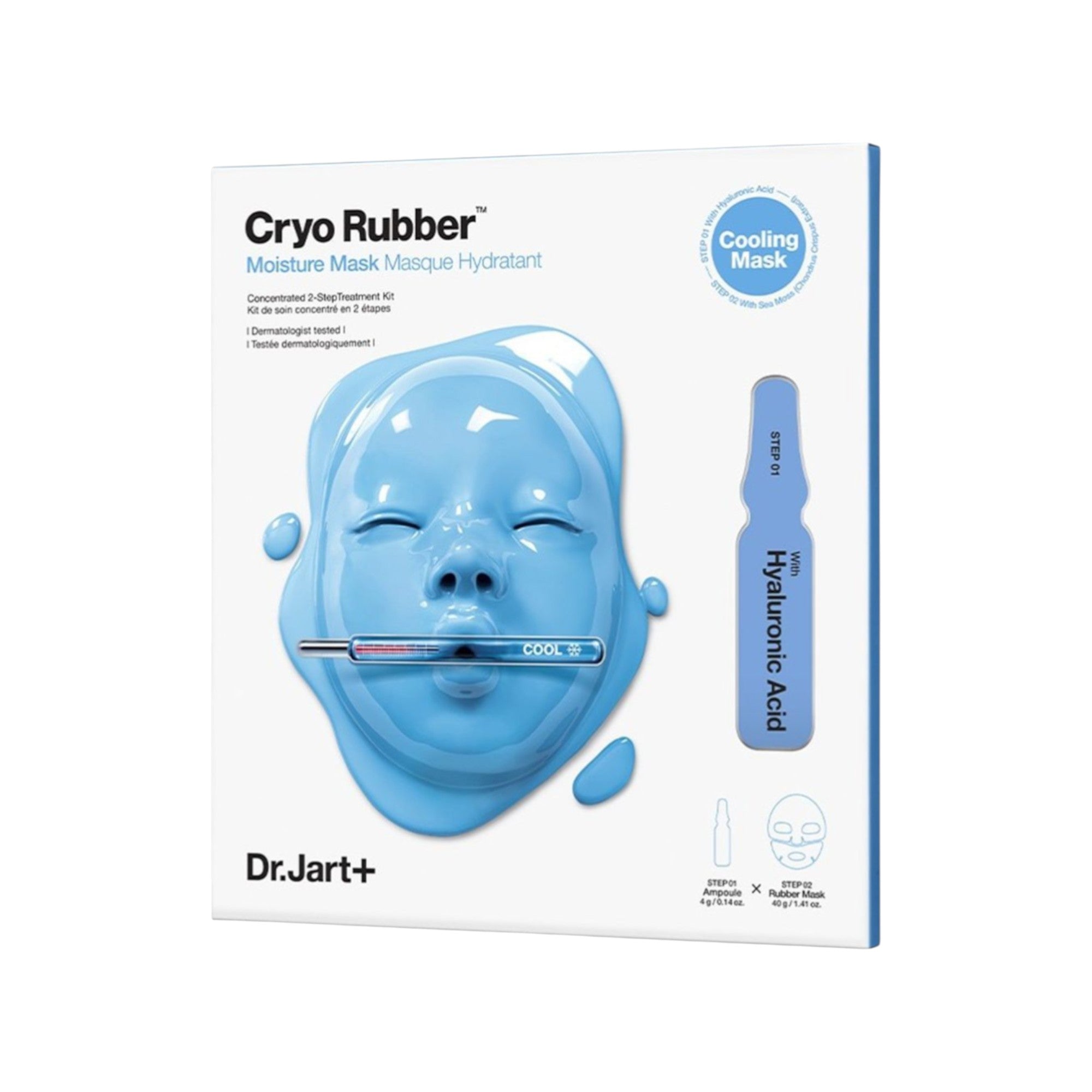 DR. JART+ CRYO RUBBER™ MOISTURISING HYALURONIC ACID Maschera viso idratante intensiva 4 g + 40 g