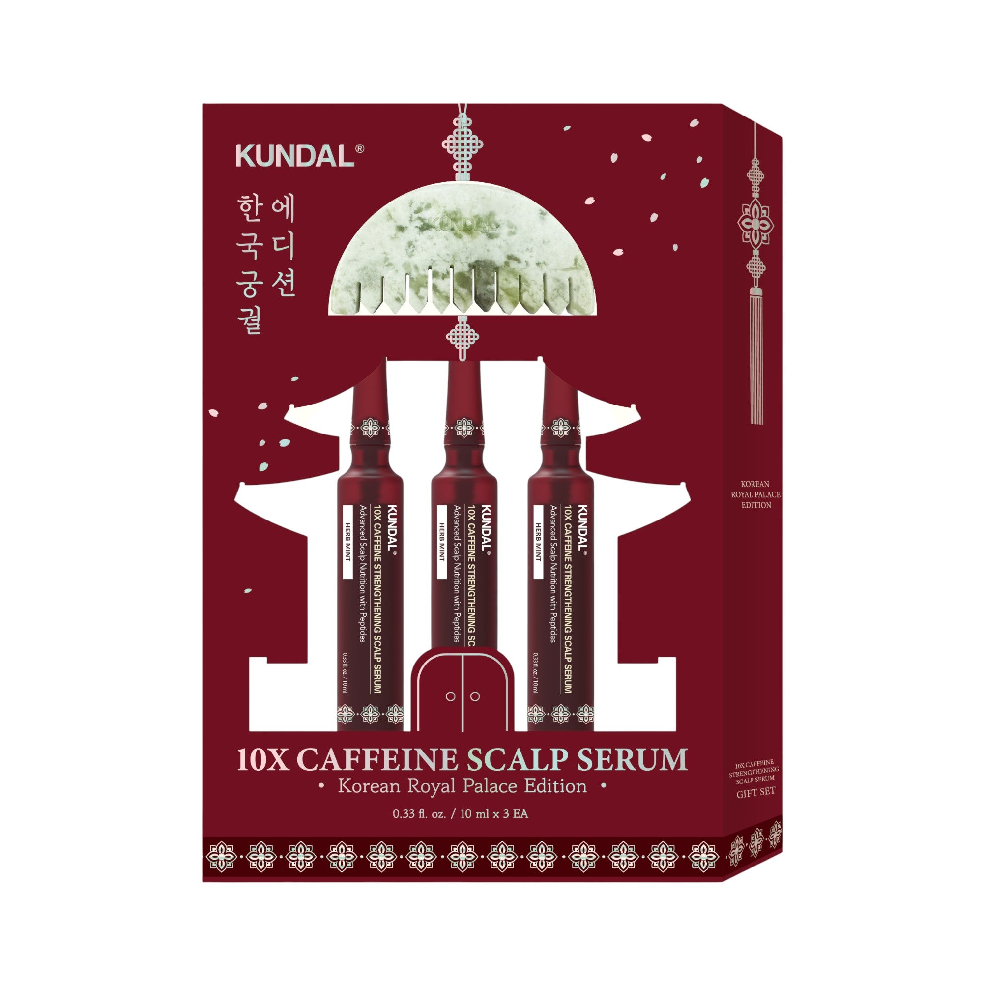 KUNDAL 10X CAFFEINE STRENGTHENING SCALP SERUM Siero rinforzante con caffeina per il cuoio capelluto set 3 x 10 ml