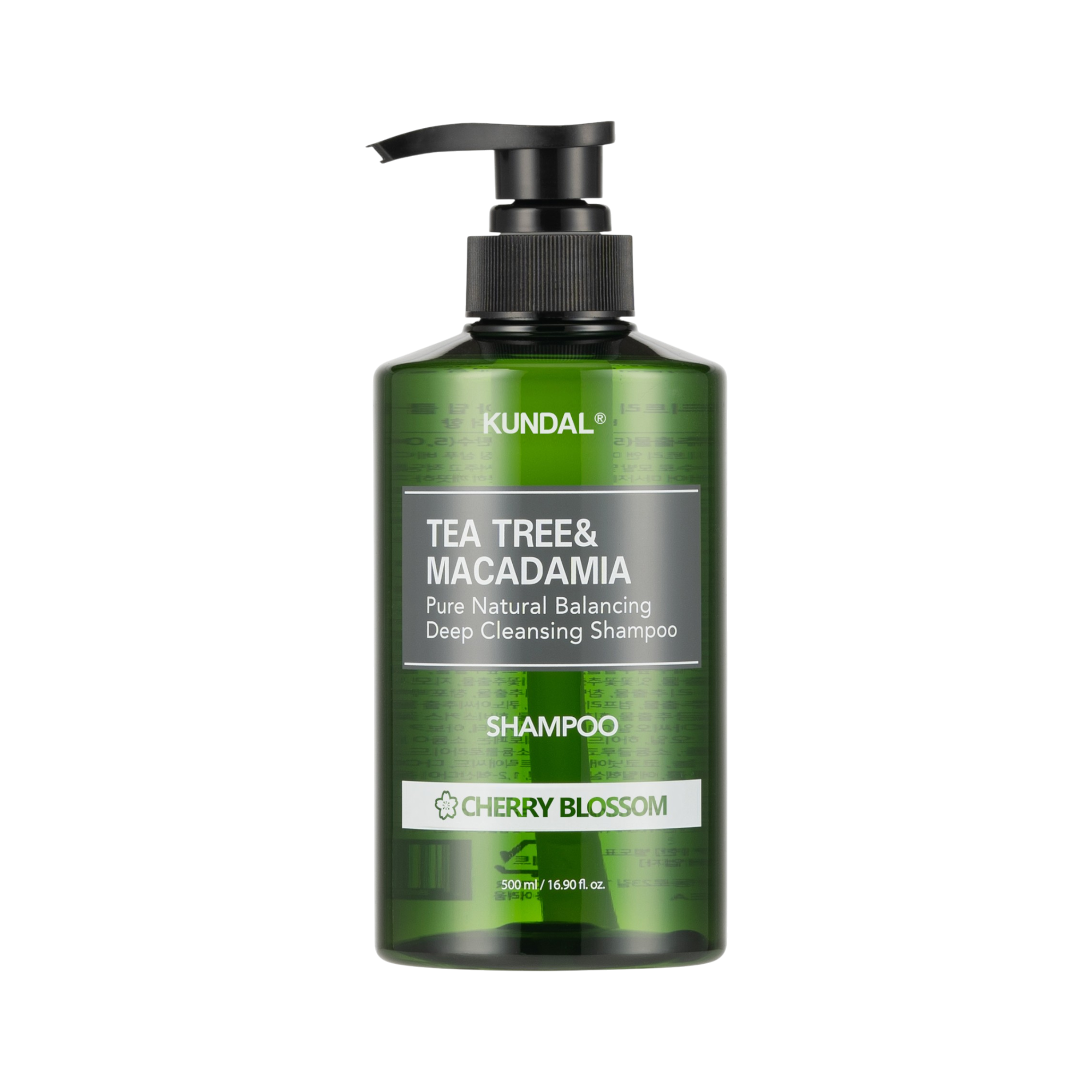 KUNDAL TEA TREE & MACADAMIA Shampoo per la pulizia profonda del cuoio capelluto e dei capelli, Fiori di Ciliegio 500 ml
