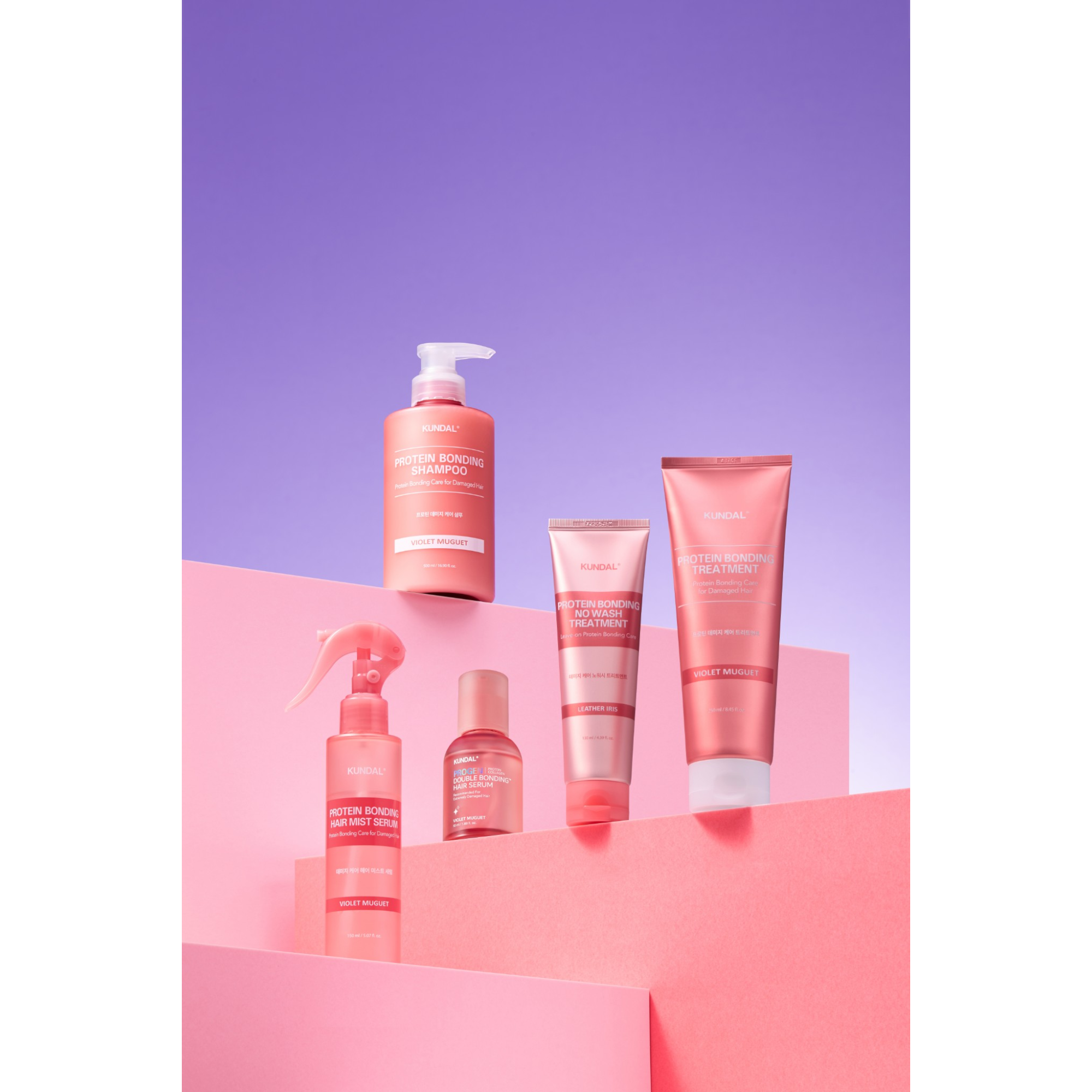 KUNDAL PROGEN DOUBLE BONDING Intensywnie regenerujące serum odbudowujące wiązania włosa Violet Muguet 50 ml #4