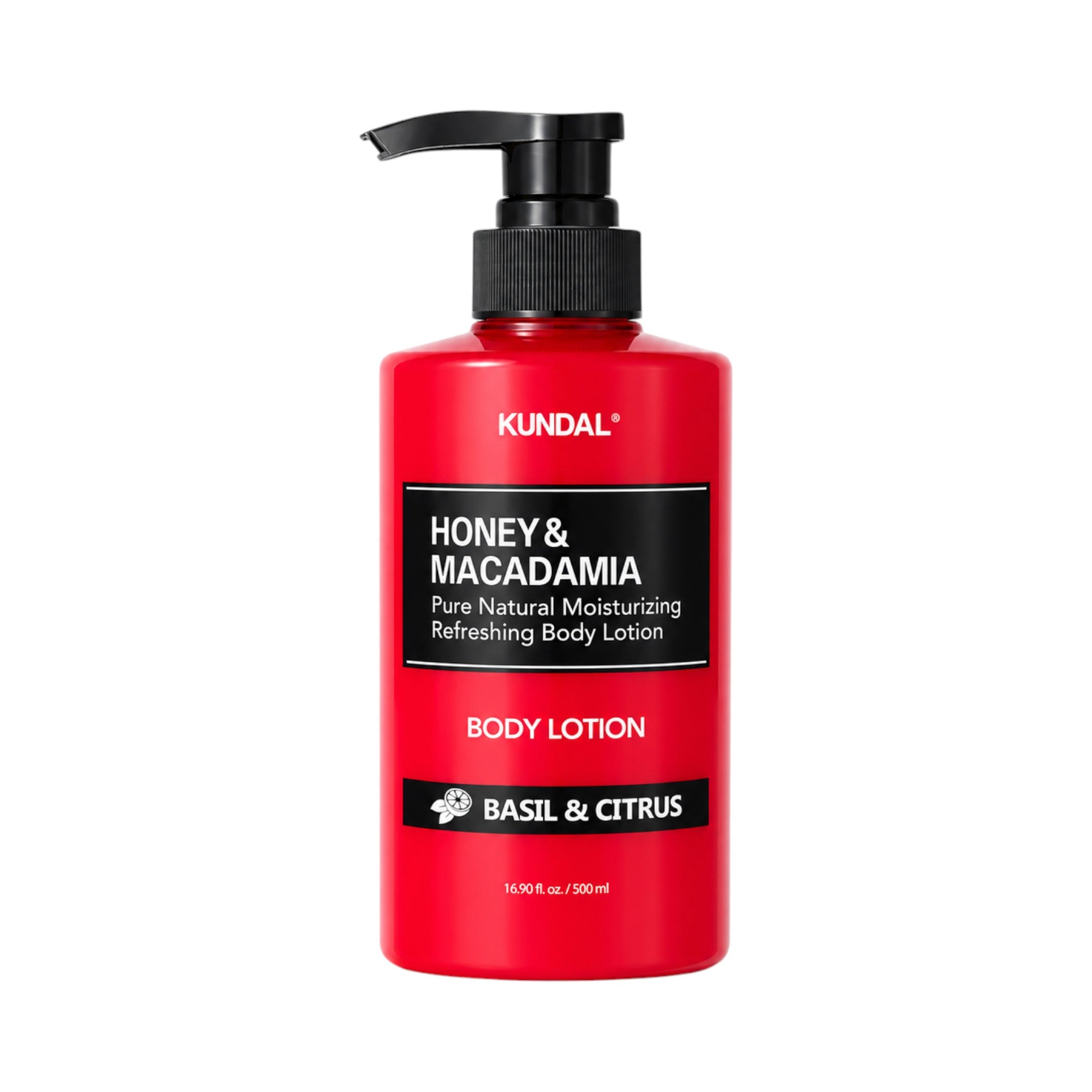 KUNDAL MIELE E MACADAMIA Lozione corpo idratante Basilico e Agrumi 500 ml