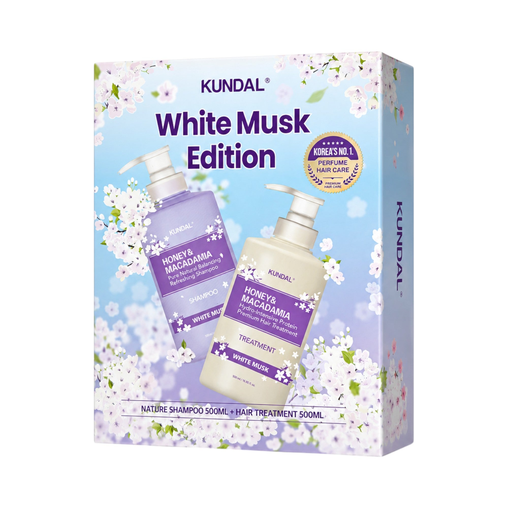 KUNDAL HONEY & MACADAMIA WHITE MUSK EDITION Set per la cura dei capelli 2x 500 ml