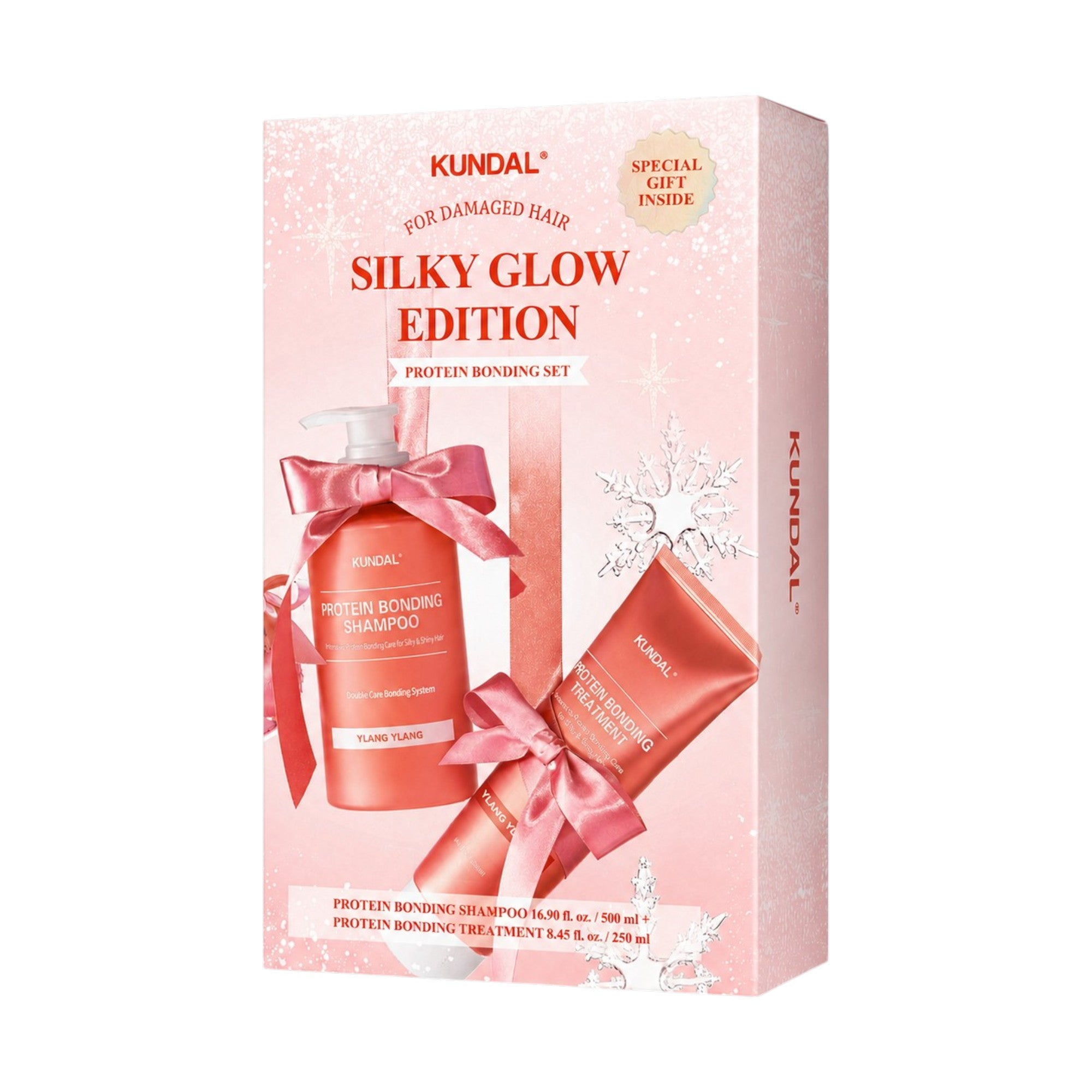 KUNDAL SILKU GLOW EDITION Set per la cura dei capelli Ylang-Ylang intensamente rigenerante 2 x 500 ml