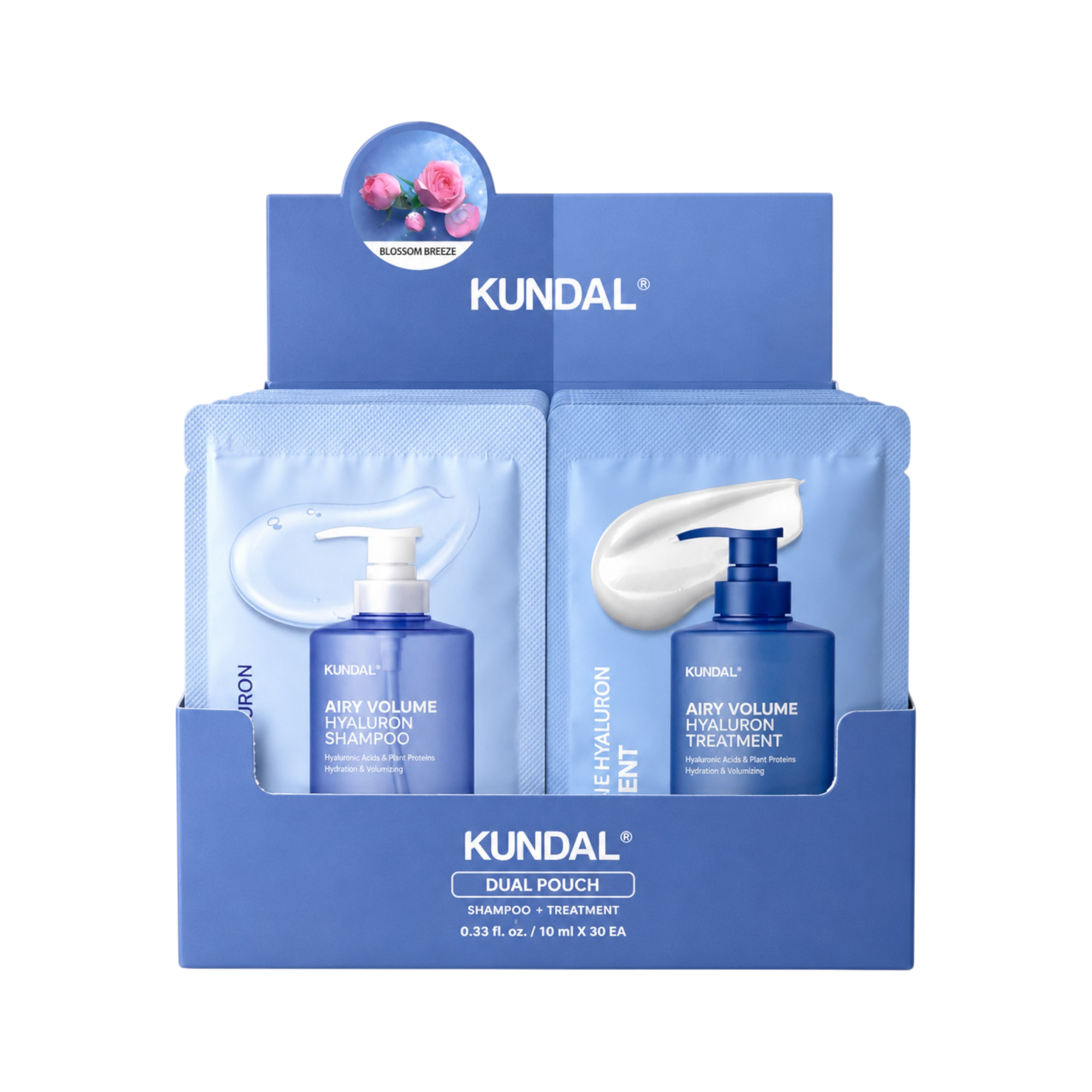 KUNDAL AIRY VOLUME Blossom Breeze set di bustine volumizzanti per la cura dei capelli 2 x 10 ml