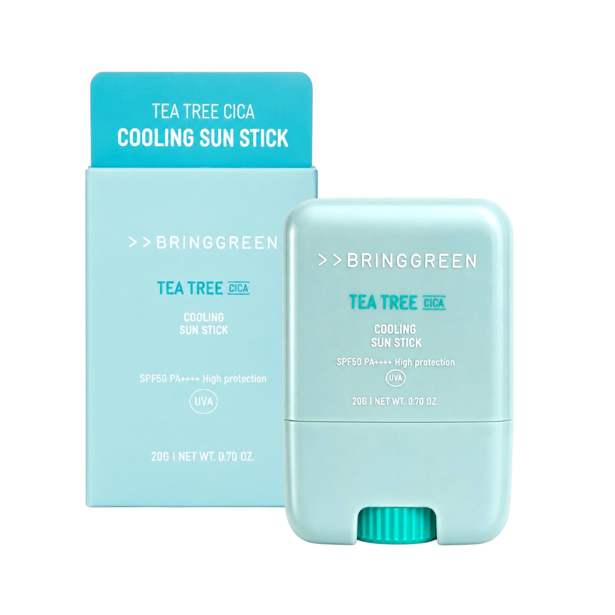 BRINGGREEN Tea Tree Cica Cooling Sun Stick SPF50+ PA++++ – Stick solare rinfrescante, 20 g
