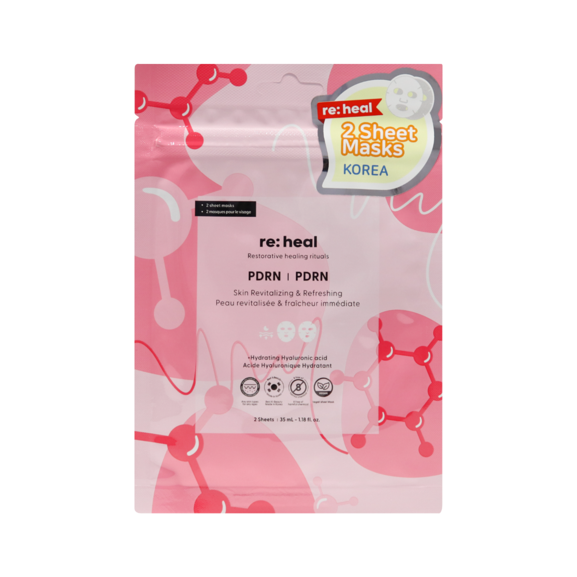 RE:HEAL maska – revitalizace a osvěžení 35 ml (2 ks)