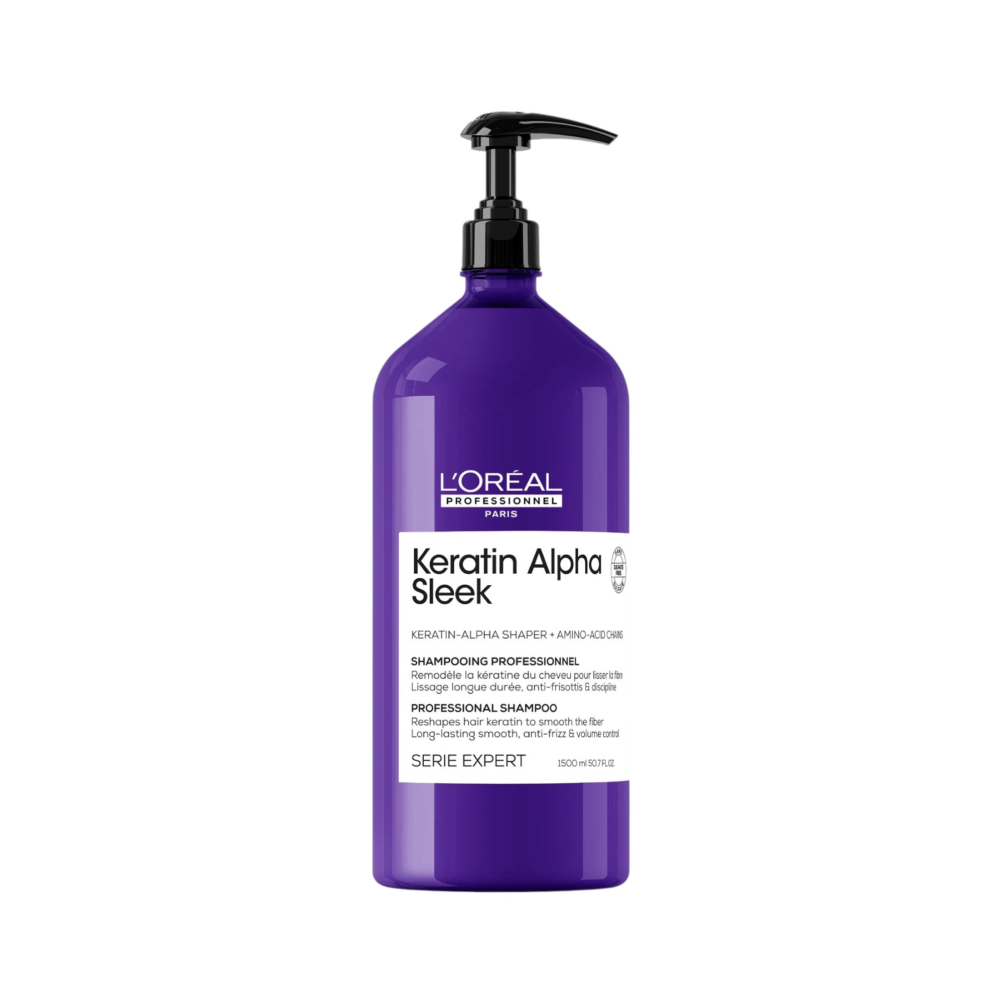 L'OREAL PROFESSIONNEL KERATIN ALPHA SLEEK Shampoo lisciante per capelli ribelli 1500 ml