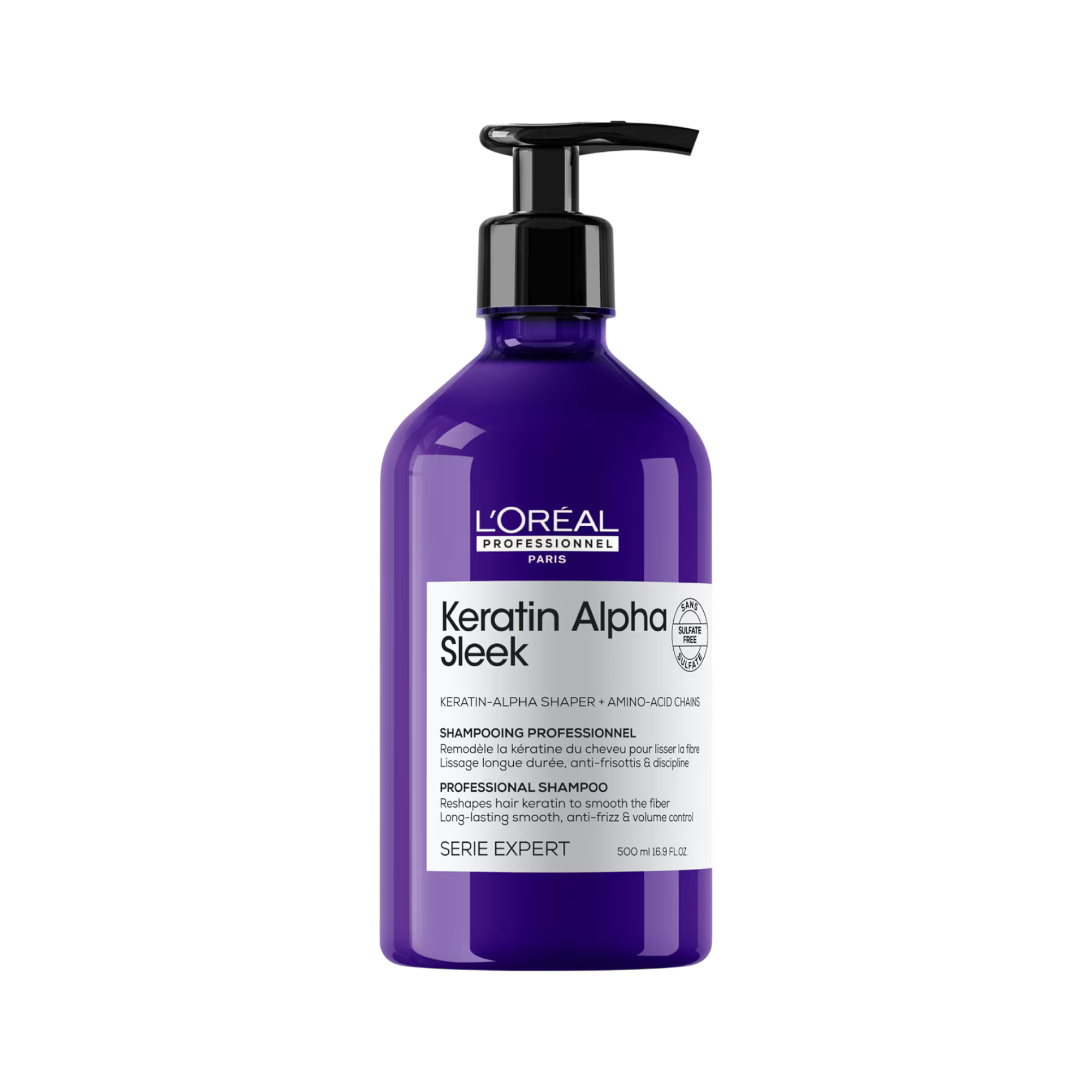 L'OREAL PROFESSIONNEL KERATIN ALPHA SLEEK Shampoo lisciante per capelli ribelli 500 ml