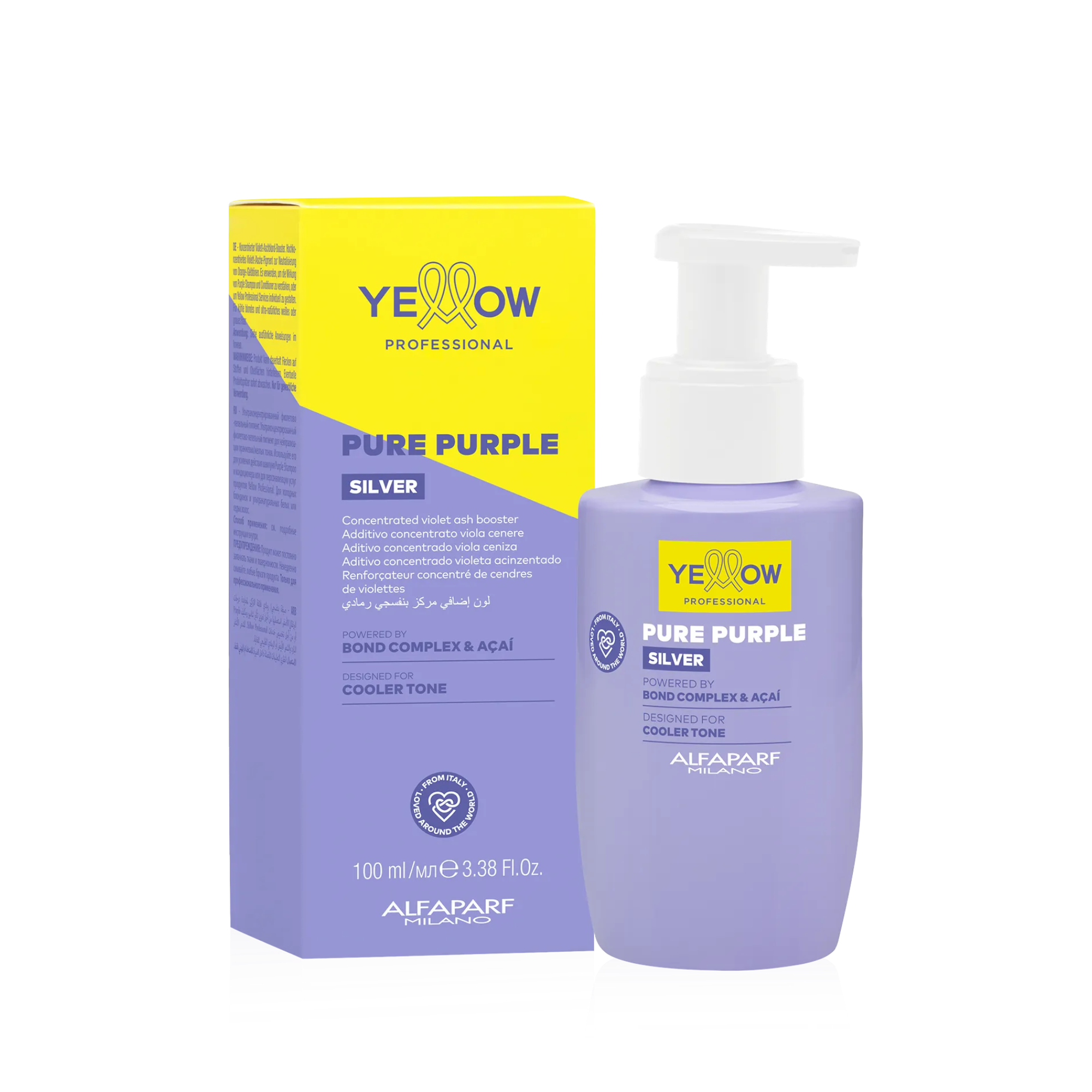YELLOW PROFESSIONAL SILVER PURE PURPLE Booster viola concentrato neutralizzante dei toni gialli e arancioni 100 ml