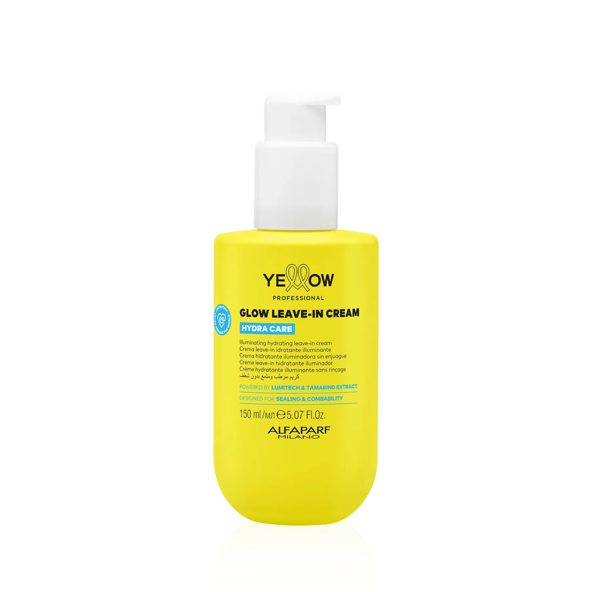 YELLOW PROFESSIONAL GLOW CREAM HYDRA CARE Crema idratante senza risciacquo che dona lucentezza e protezione termica per tutti i tipi di capelli 150 ml