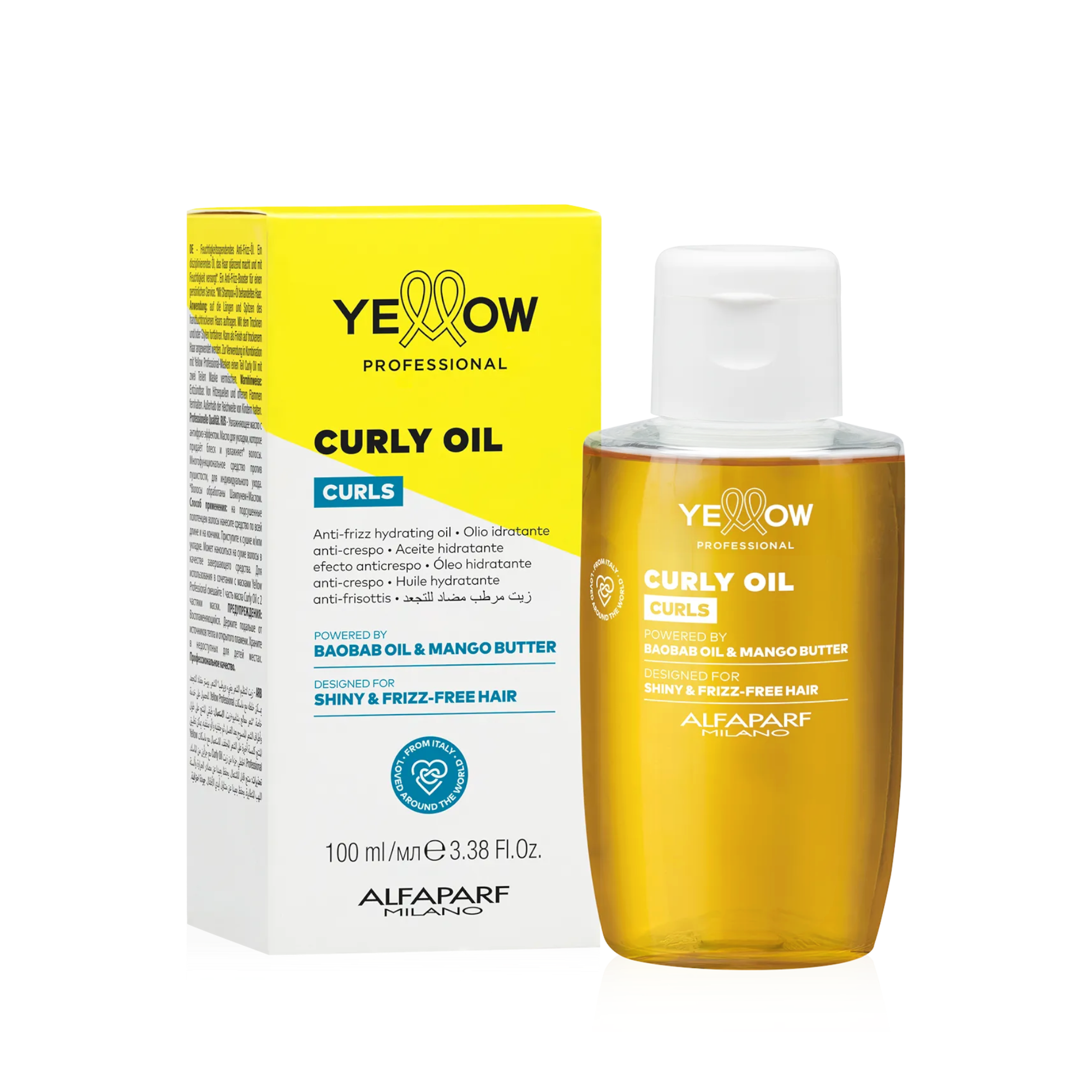 MASCHERA RICCI PROFESSIONALE GIALLA RICCI Olio idratante per capelli mossi, ricci e afro 100 ml