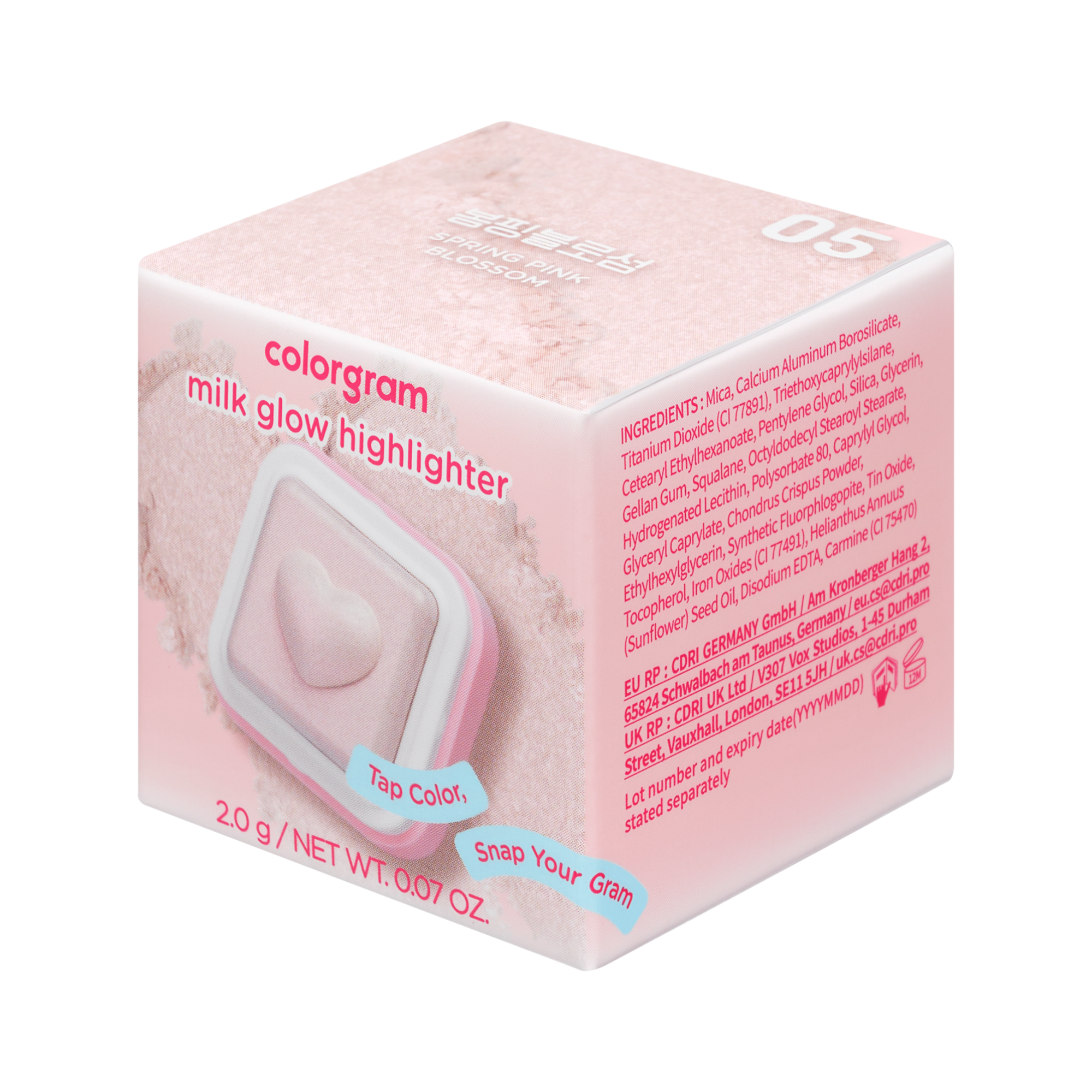 COLORGRAM MILK BLING HEARTLIGHTER Rozświetlacz do twarzy 2,2 g #5