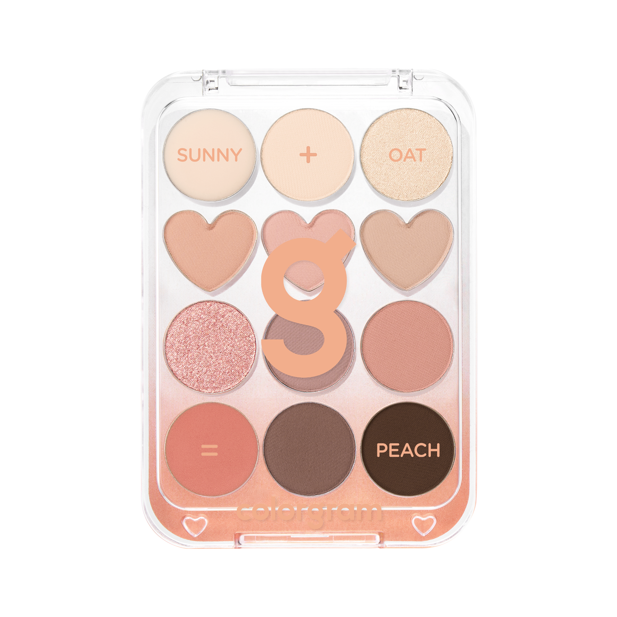 COLORGRAM PIN POINT EYESHADOW PALETTE Paletka cieni do powiek, 01 Peach + Coral 9,9 g