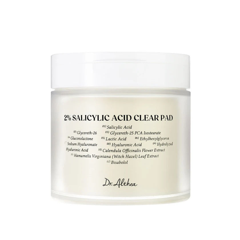 DR. ALTHEA 2% SALICYLIC ACID CLEAR PAD Dischetti detergenti tonificanti con acido BHA 2% (65 pz.) 170 g