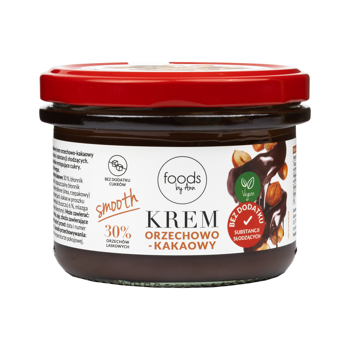 LEVANN FOODS BY ANN Crema di nocciole e cacao liscia 30% - senza maltitolo 200 g