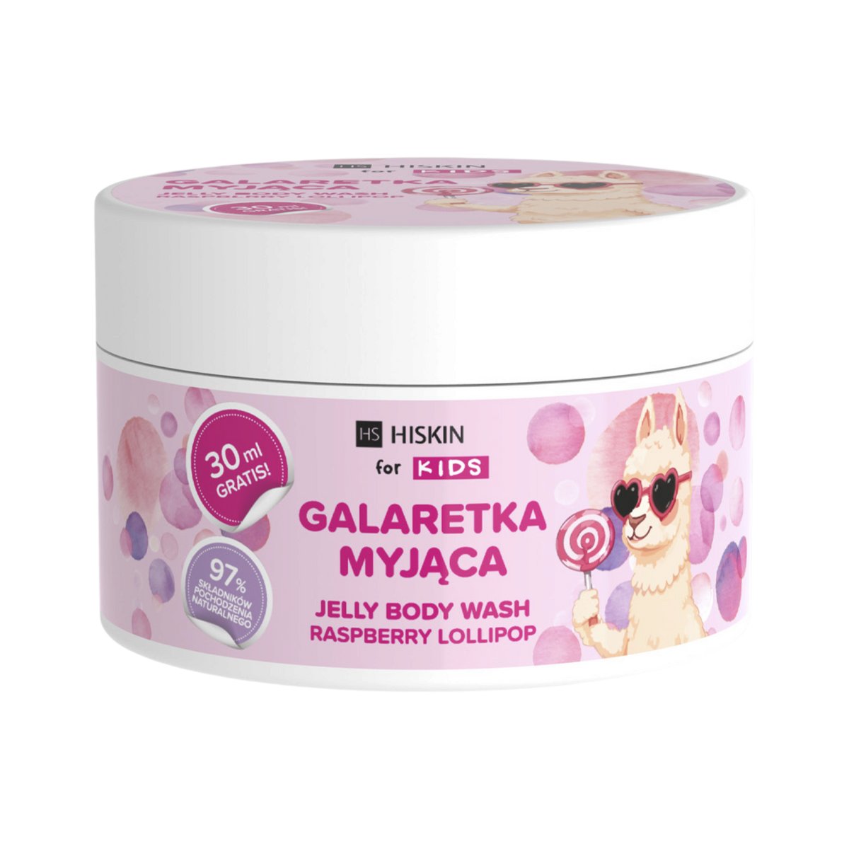 HISKIN FOR KIDS Gelatina lavante, Lecca lecca al lampone 180 ml