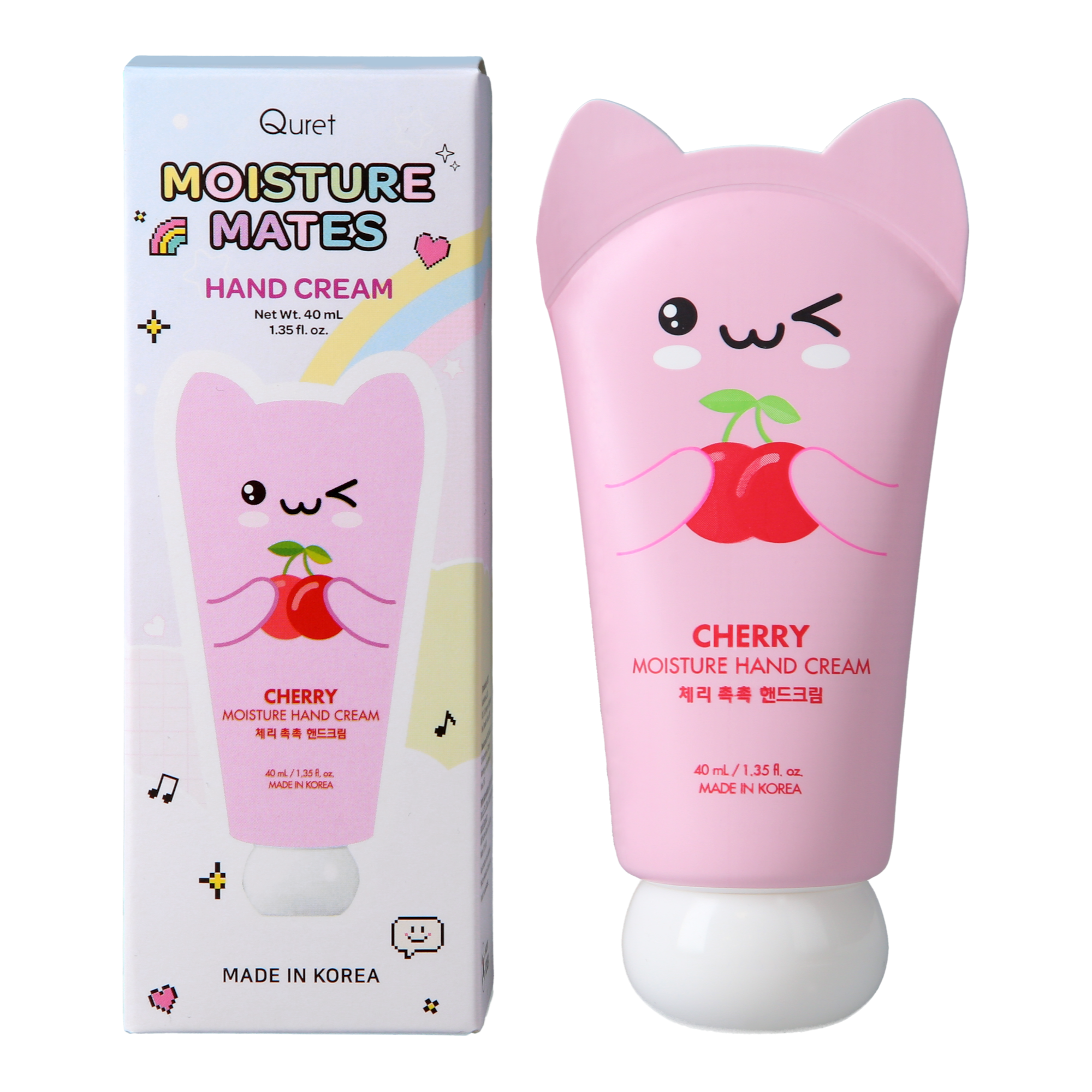 QURET Crema mani idratante con acido ialuronico, ciliegia 40 ml