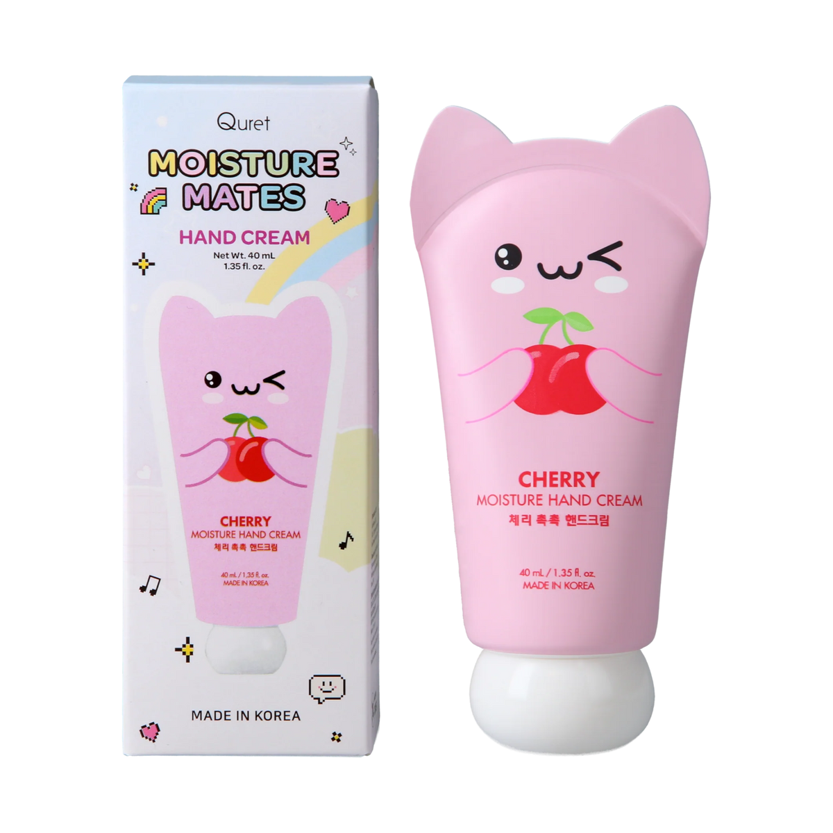 QURET Crema mani idratante con acido ialuronico, ciliegia 40 ml