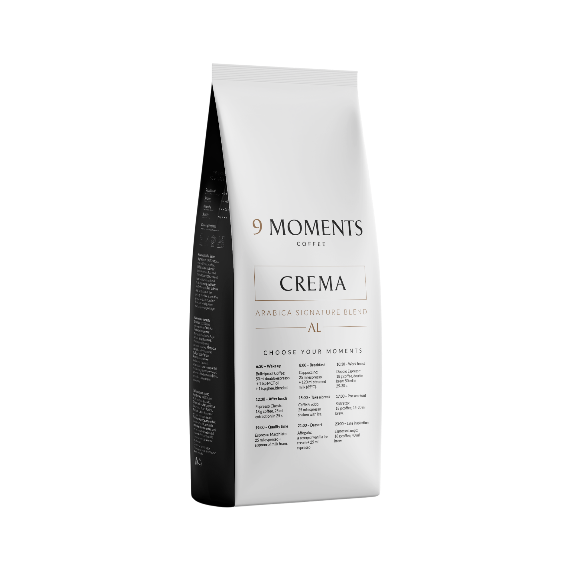 CREMA 9 MOMENTI Cremoso in grani di caffè 500 g