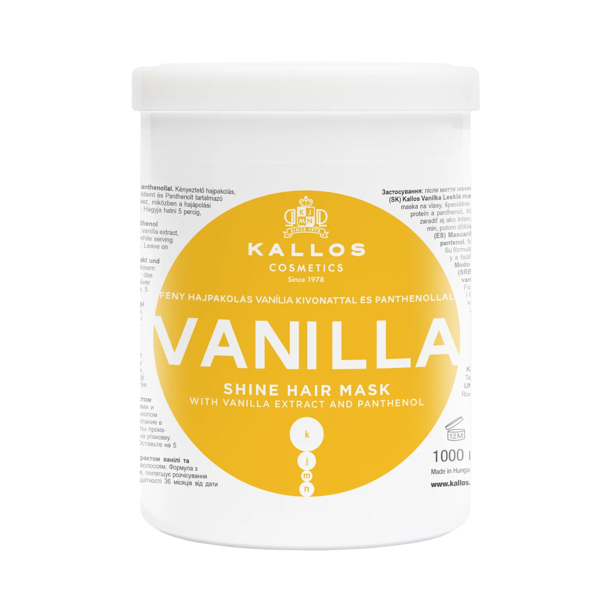 KALLOS KJMN VANILLA Kremowa maska nabłyszczająca 1000 ml