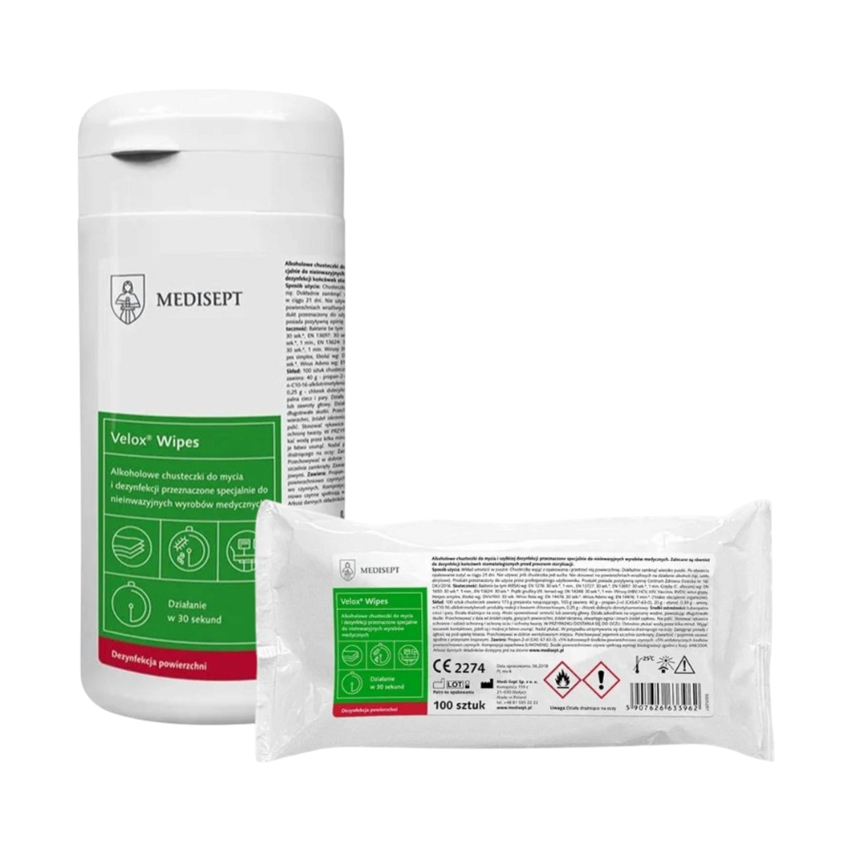 MEDISEPT VELOX Wipes Salviette disinfettanti per superfici 100 pz.