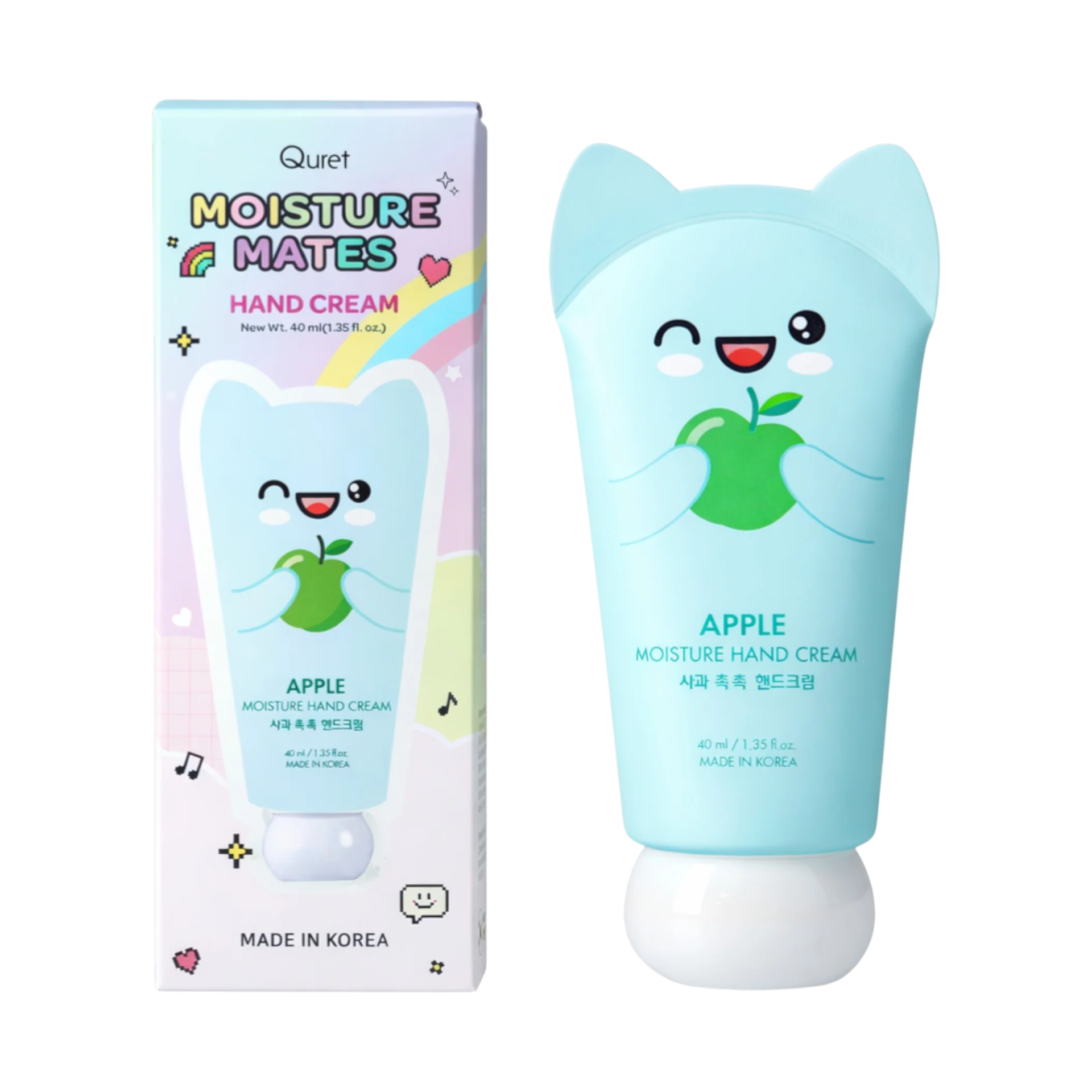 QURET Crema mani idratante con acido ialuronico, Mela 40 ml