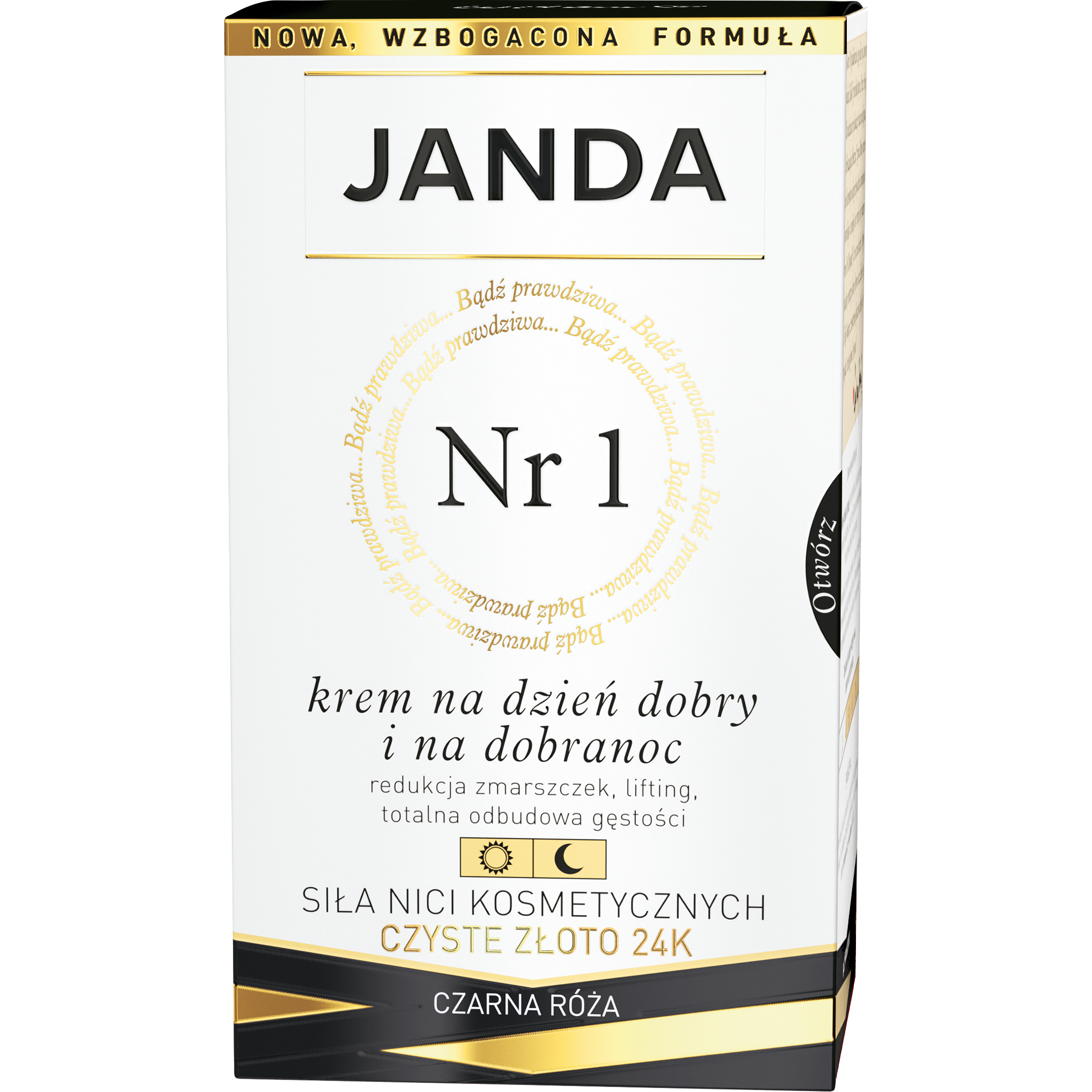 JANDA NR 1 Krem liftingujący, przeciwzmarszczkowy z czystym złotem na dzień/noc 50ml