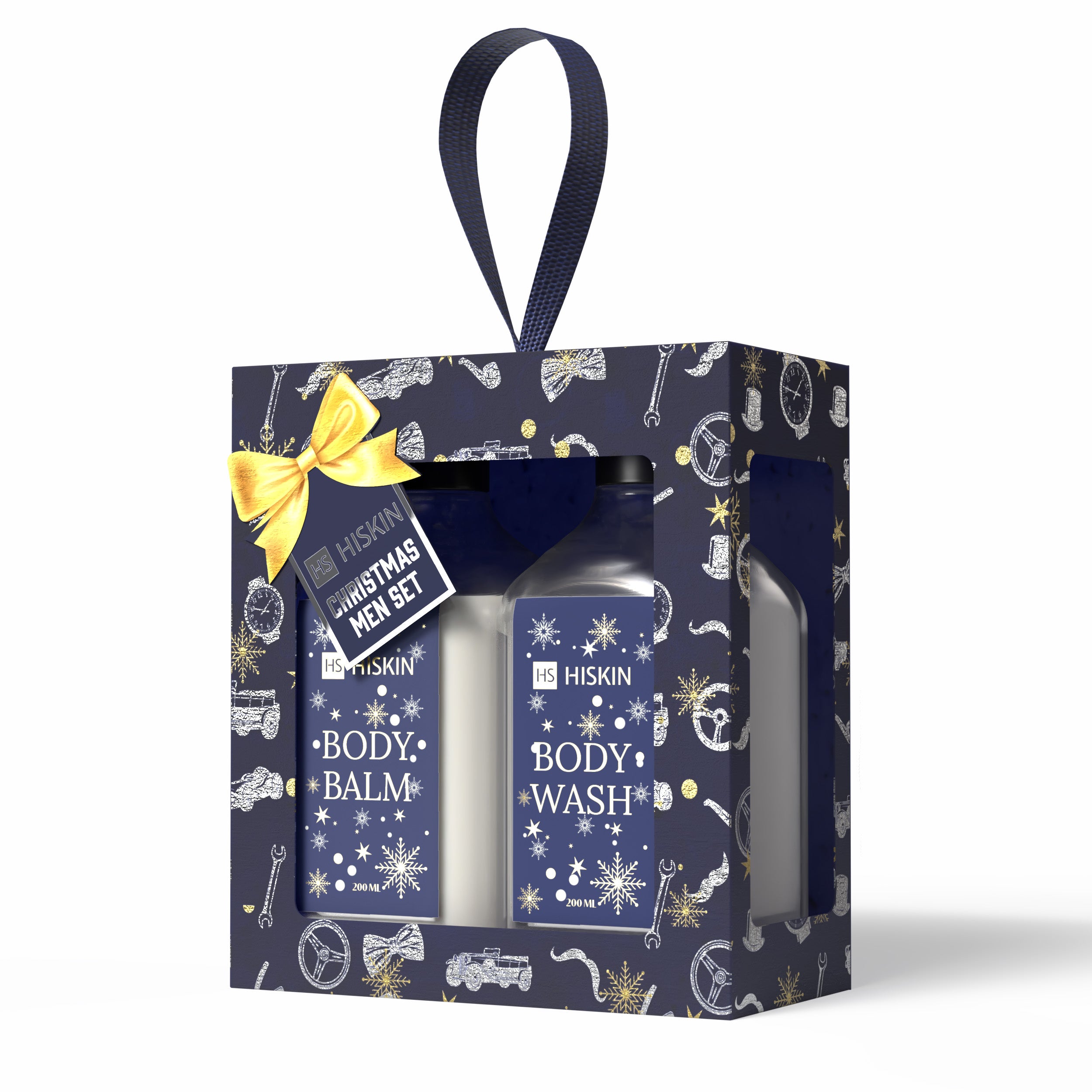HISKIN CHRISTMAS MEN SET BLU NAVY Cofanetto regalo di cosmetici natalizi per uomo