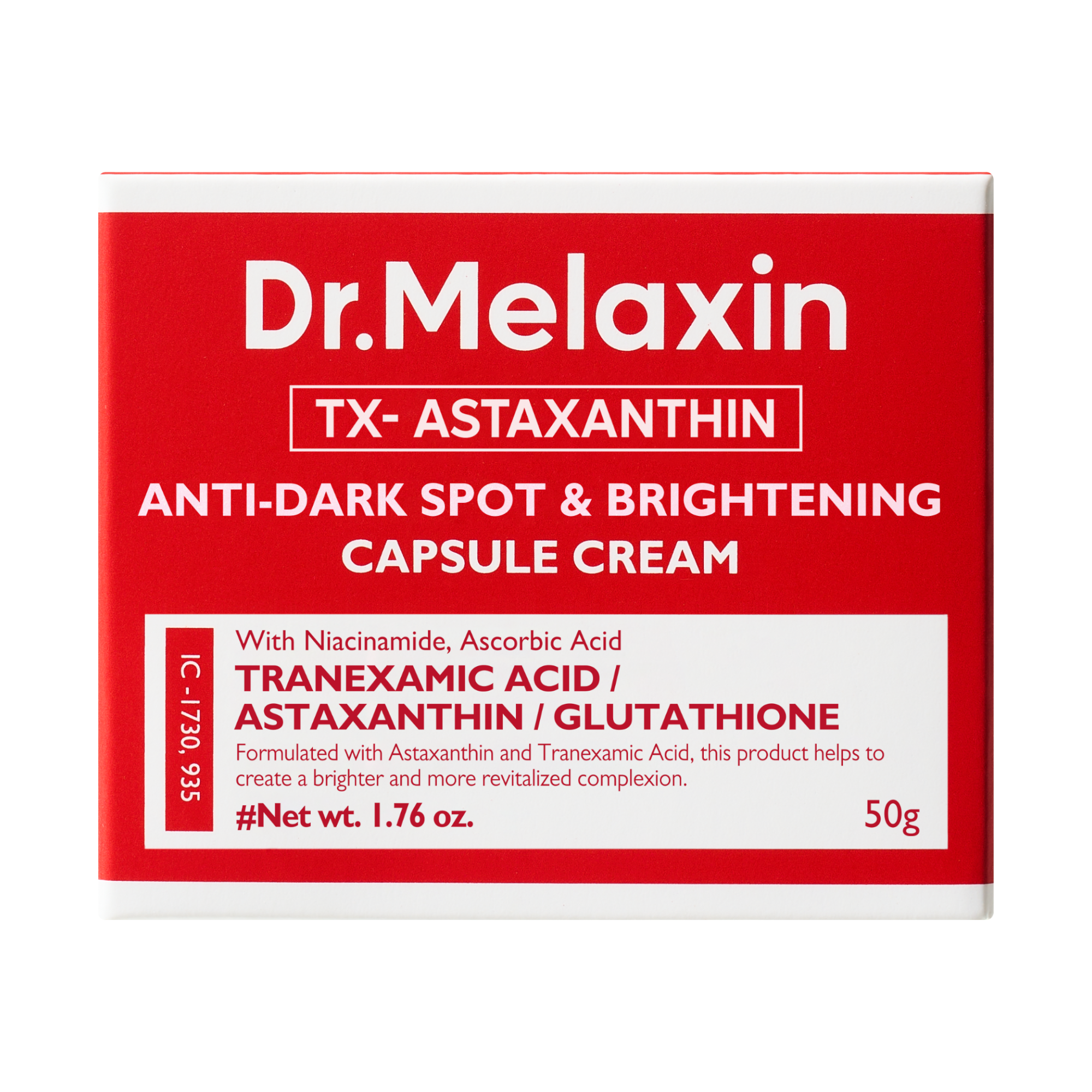 DR.MELAXIN TX-ASTAXANTHIN Anti-Dark Spot & Brightening Capsule Cream - Rozjaśniający krem z astaksantyną 50 g #2