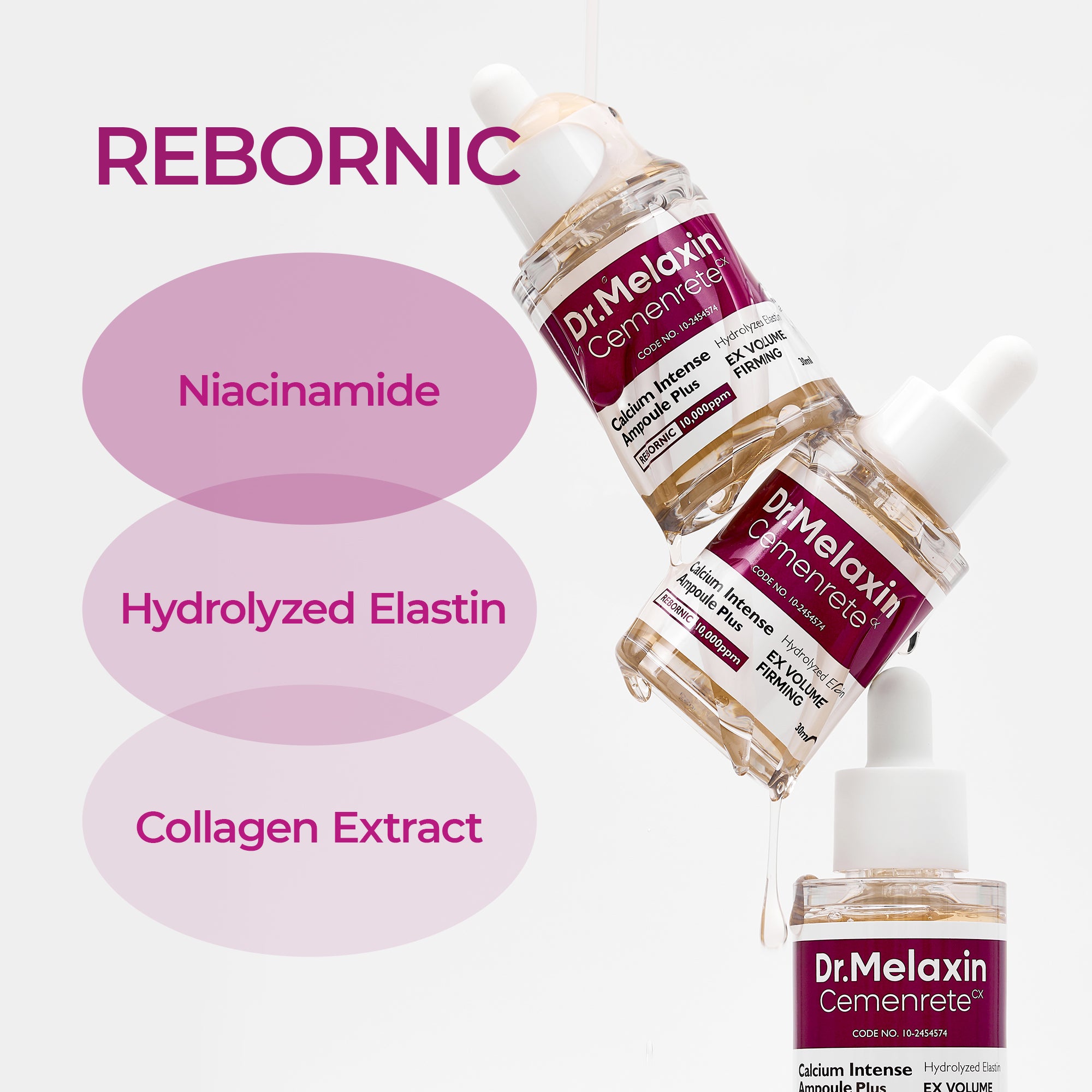 DR.MELAXIN CEMENRETE CALCIUM INTENSE AMPOULE PLUS Siero rassodante occhi e viso 30 ml #6