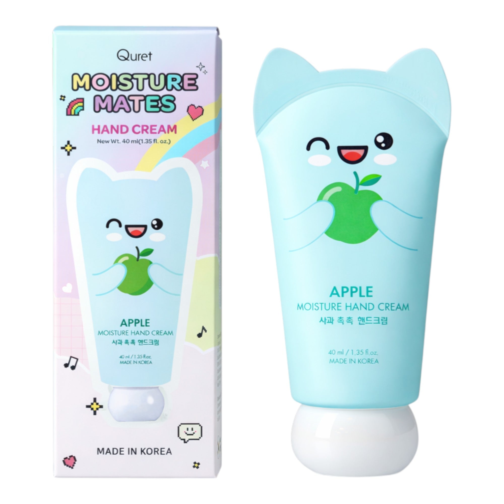 QURET Crème mains hydratante à l'acide hyaluronique, Pomme 40 ml