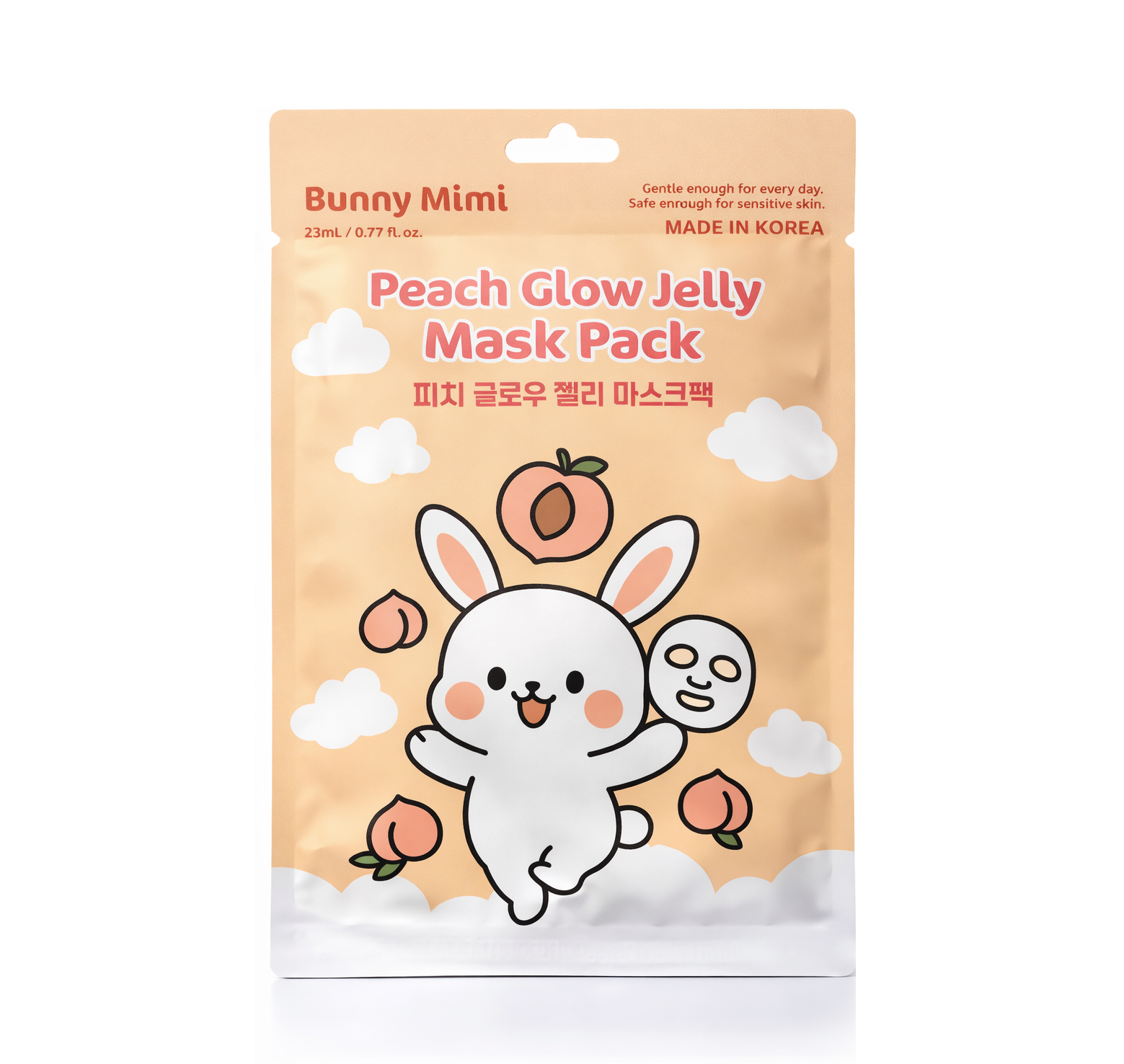 BUNNY MIMI PEACH GLOW JELLY MASK PACK Maschera viso illuminante 23 ml