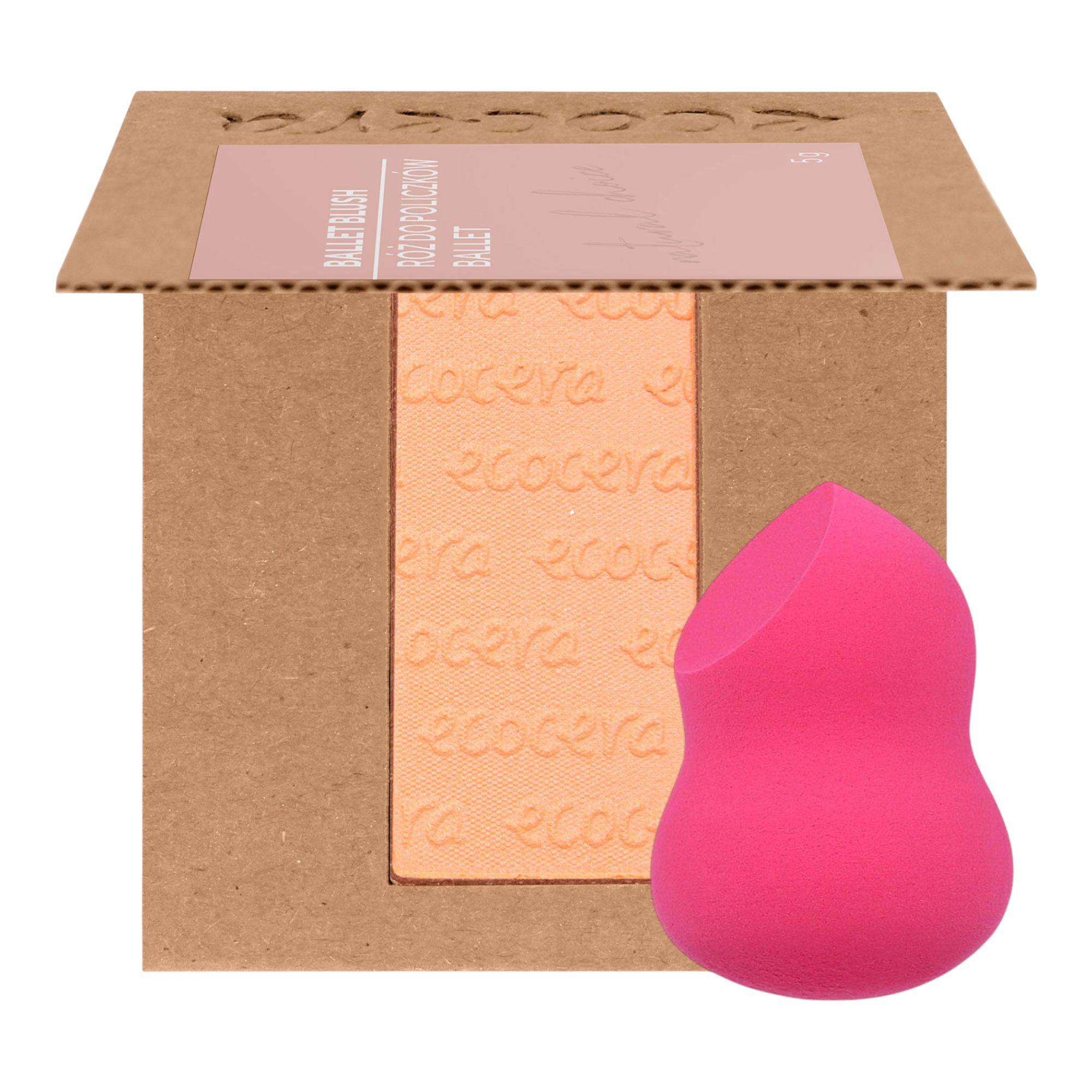 ECOCERA NATURAL CHOICE Fard, Mambo 5 g + Spugnetta trucco MIMO, Rosa