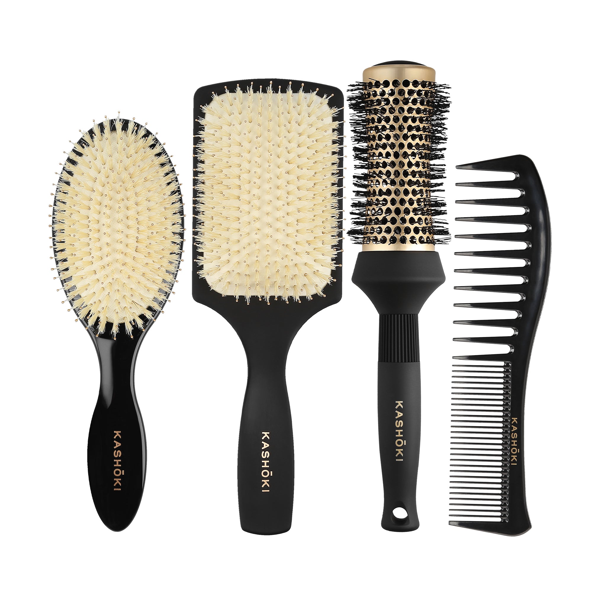 KASHŌKI Set di 3 spazzole per capelli + pettine