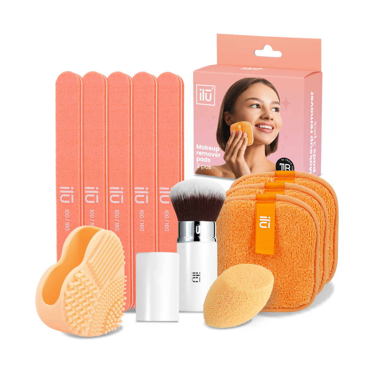 ilū ORANGE HARMONY Un set di accessori: cura, trucco e manicure in uno