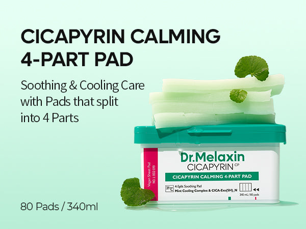 DR.MELAXIN CICAPYRIN CALMING 4-PART PAD Dischetti lenitivi per il viso con complesso rinfrescante 80 pz. (340 ml) #4