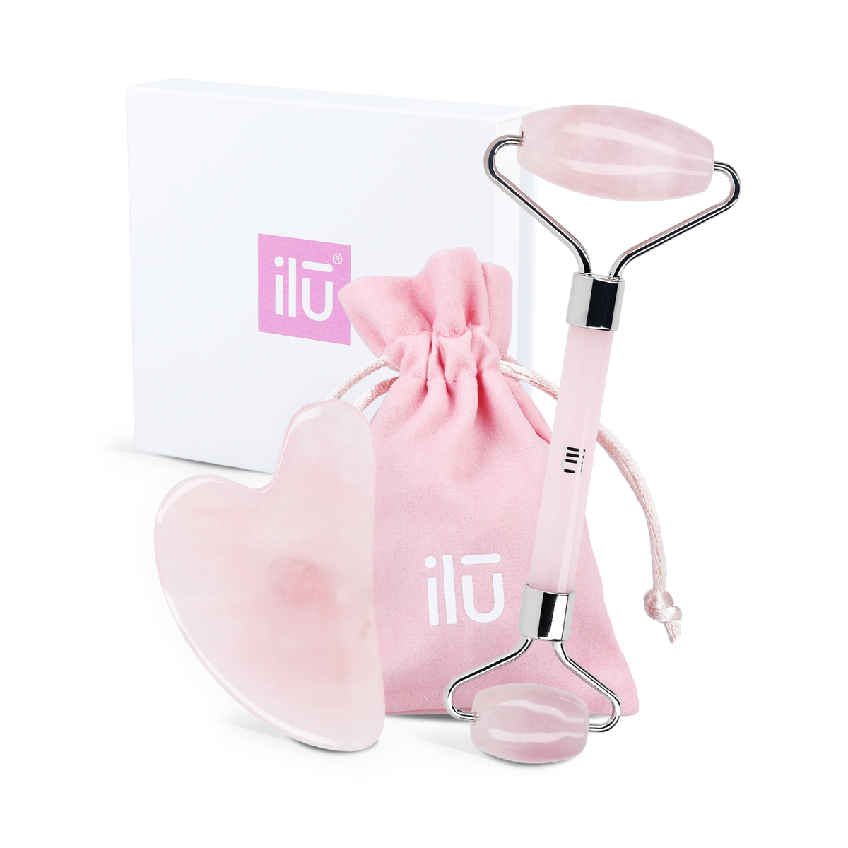 ilū SKIN CARE QUARTZ Set quarzo rosa - rituale di massaggio viso domiciliare
